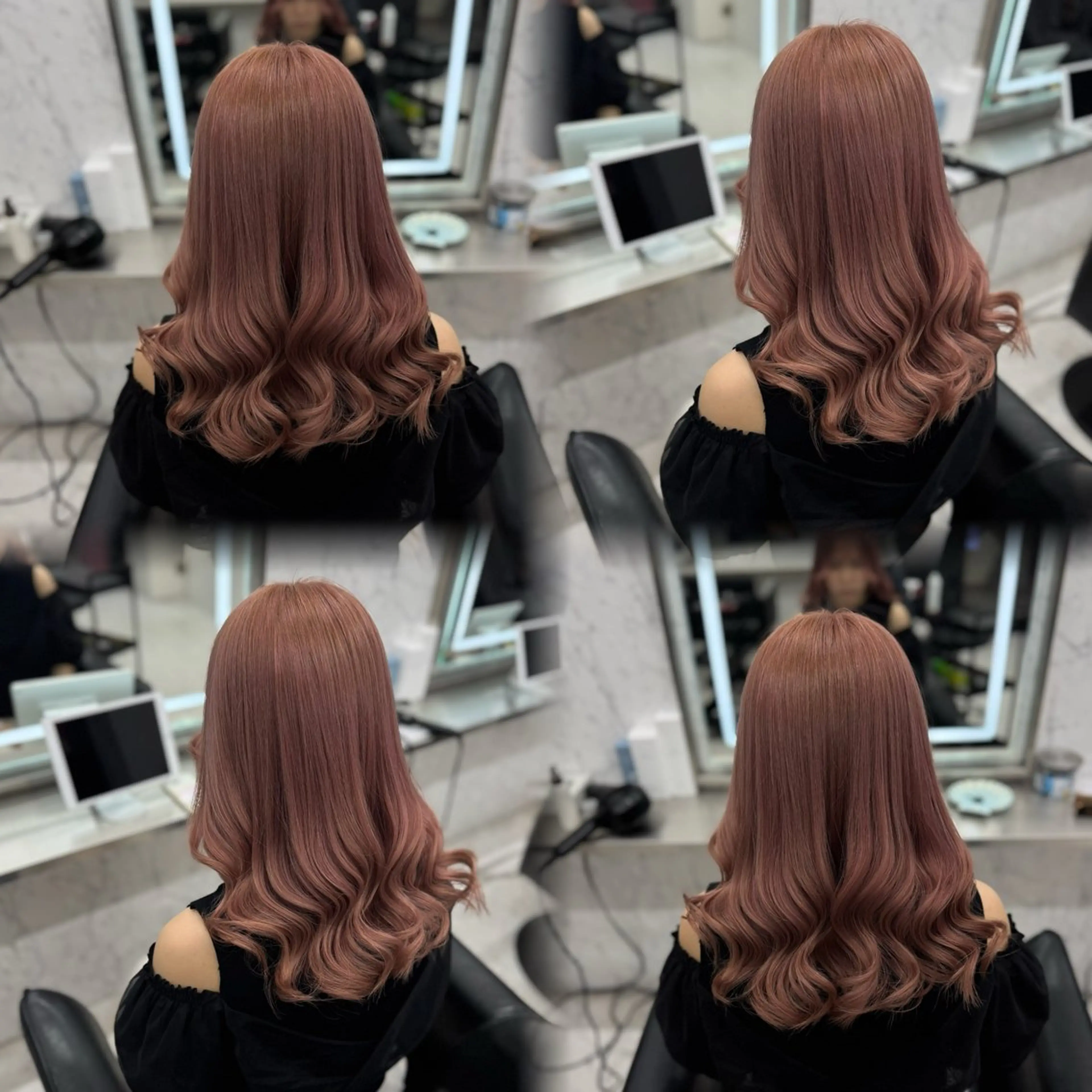 ミディアム カラー ダブルカラー ハイトーンカラー ピンクカラー ヘアカラー トリートメント JPCY MIRIYAのヘアスタイル