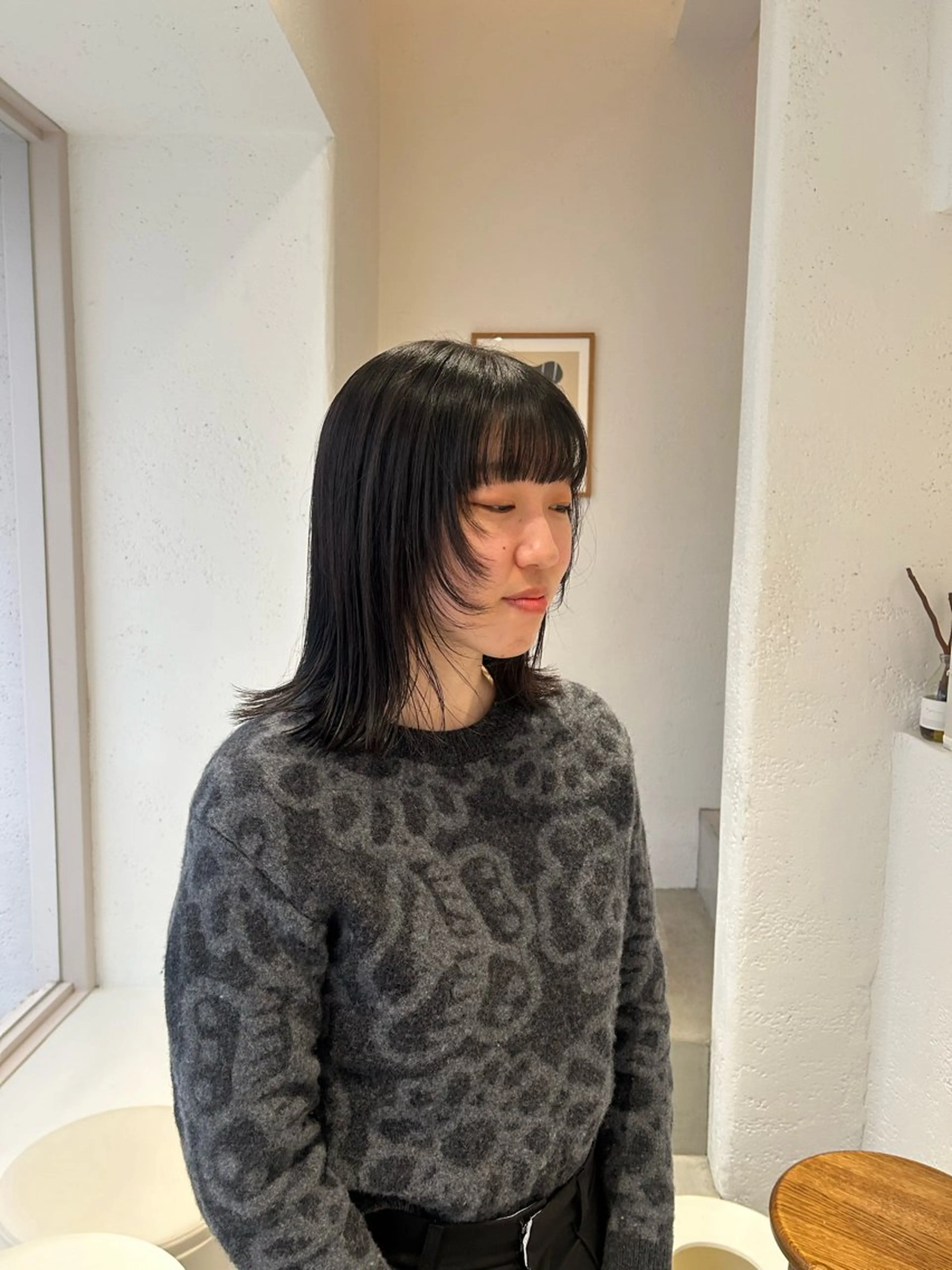 ミディアム 顔まわりレイヤー 顔周りカット レイヤーカット iwami rena /Nary河原町のヘアスタイル