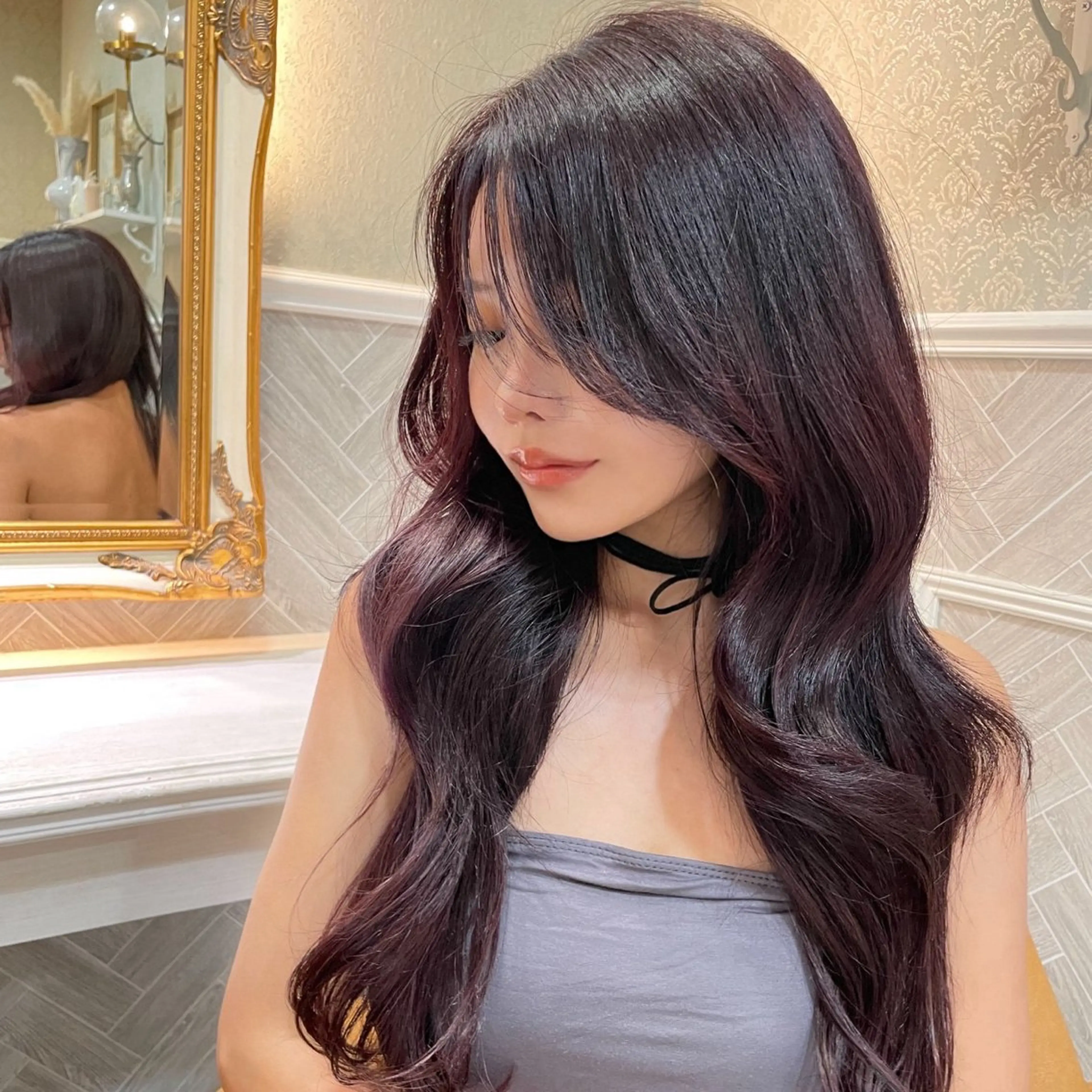 ロング 髪質改善 韓国風ヘア レイヤーカット 縮毛矯正 カット ヘアカラー 縮毛矯正 トリートメント 美髪縮毛矯正🤍 髪質改善/Shinaのヘアスタイル