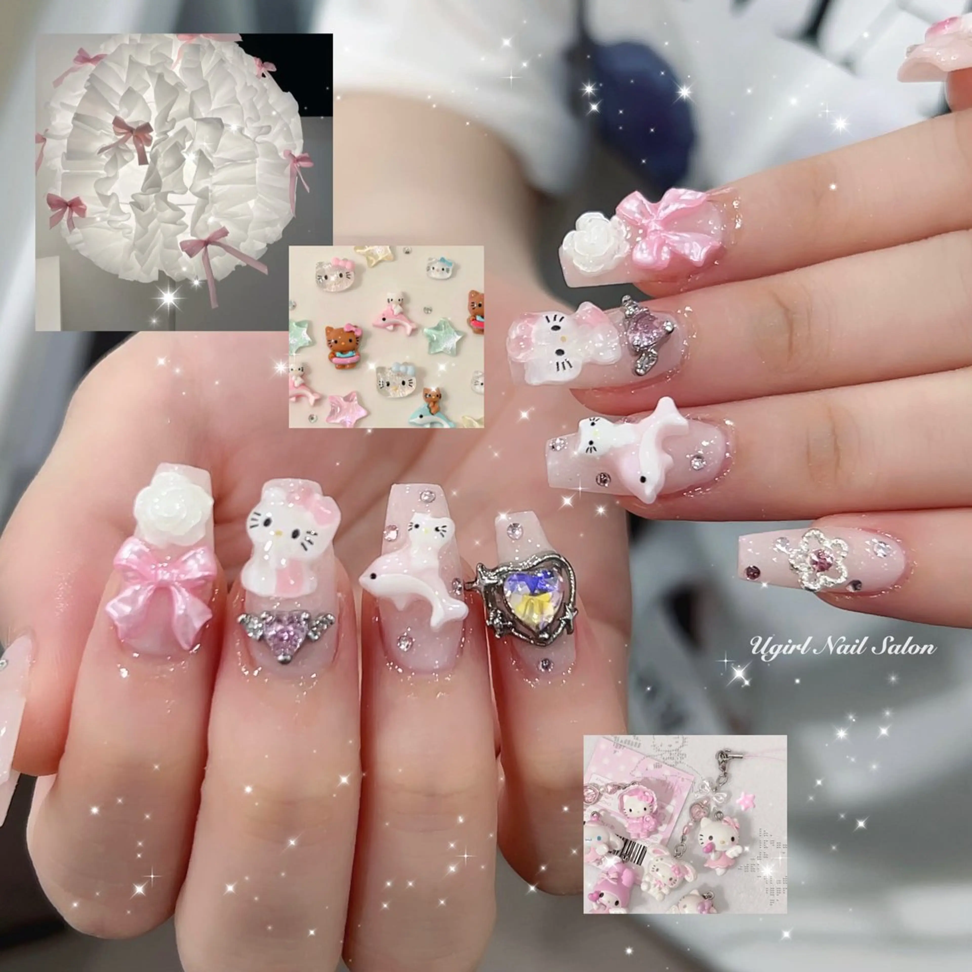 キッズ ネイル ハンドネイル 🪄mimi🎀 Midori🪽のネイルデザイン