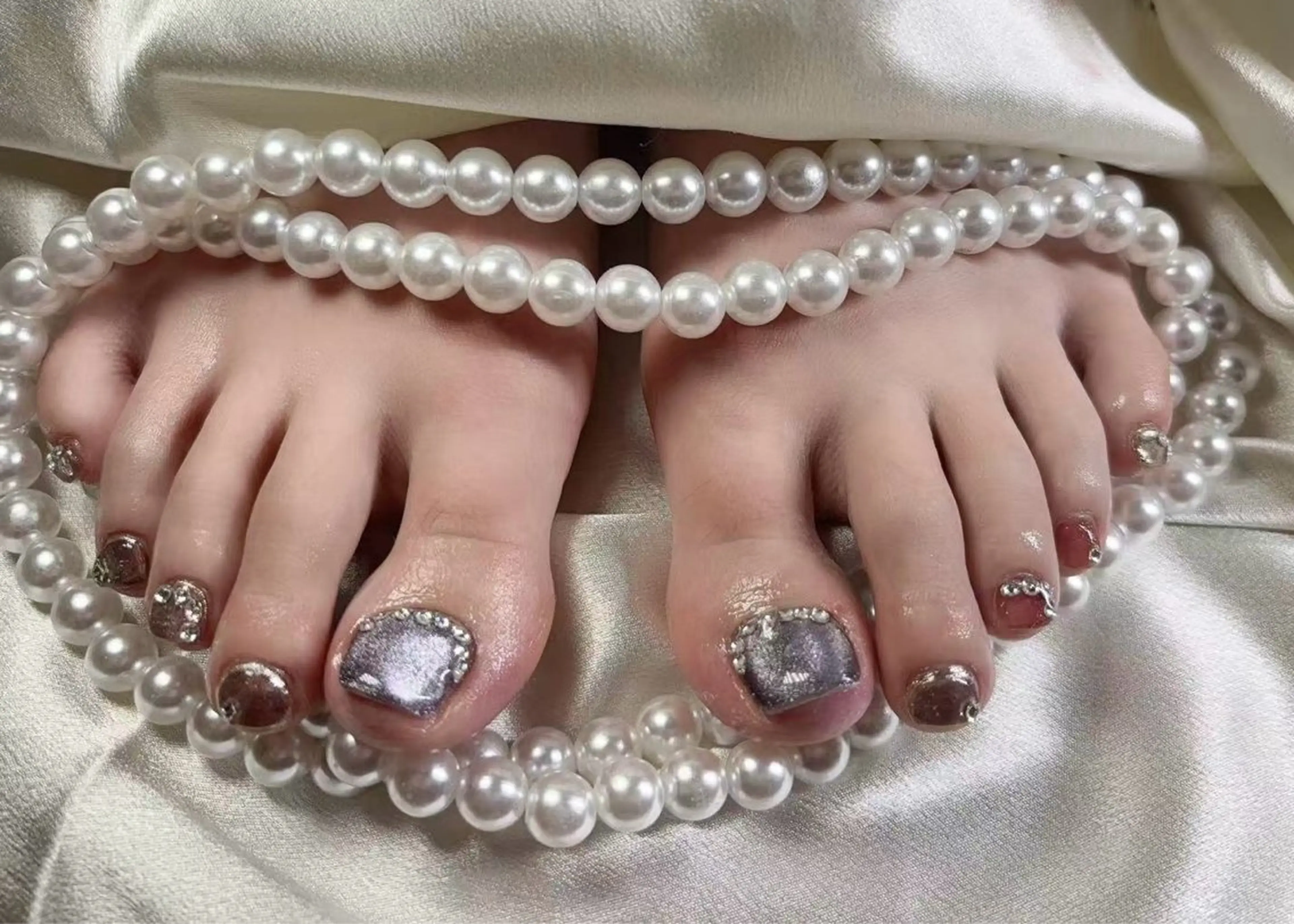 ネイル フットネイル マグネットネイル 持ち込み リセス 高田馬場💎のネイルデザイン