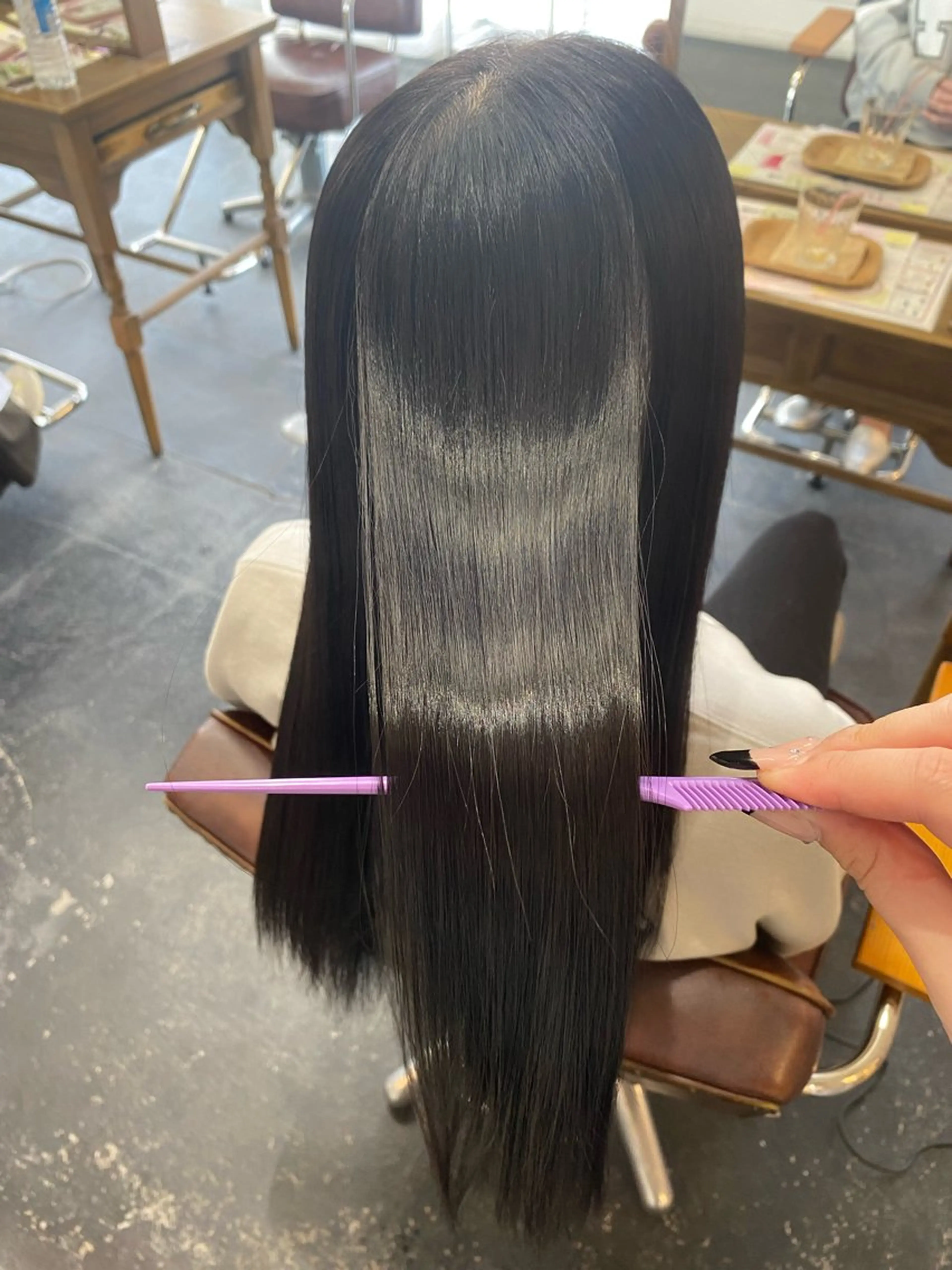 ロング カラー 髪質改善 ヘアカラー SET-UP りこ🧸のヘアスタイル