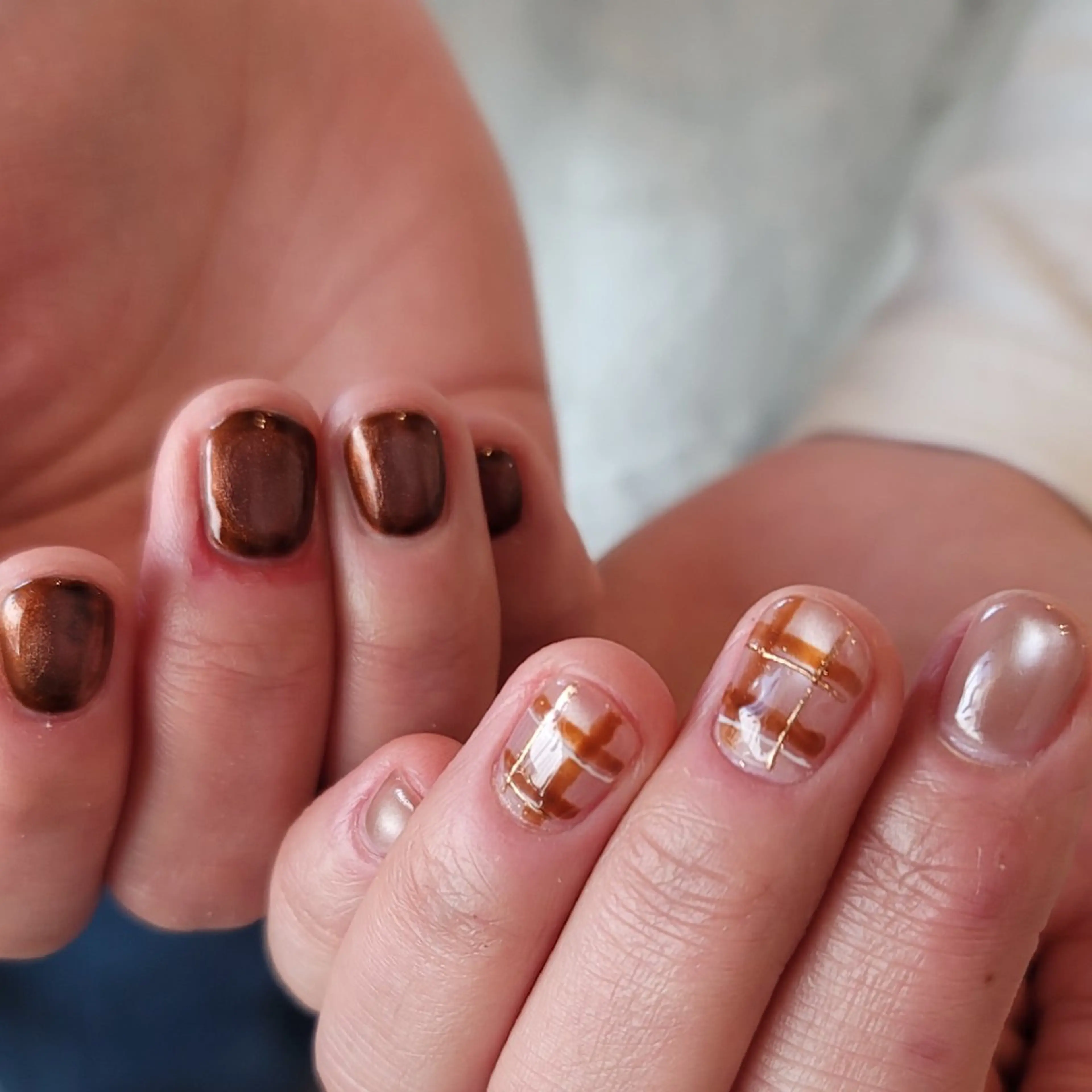 ネイル マグネットネイル ショートネイル ハンドネイル 🌲🌳🚪iiit o🌲🌳🌲のネイルデザイン