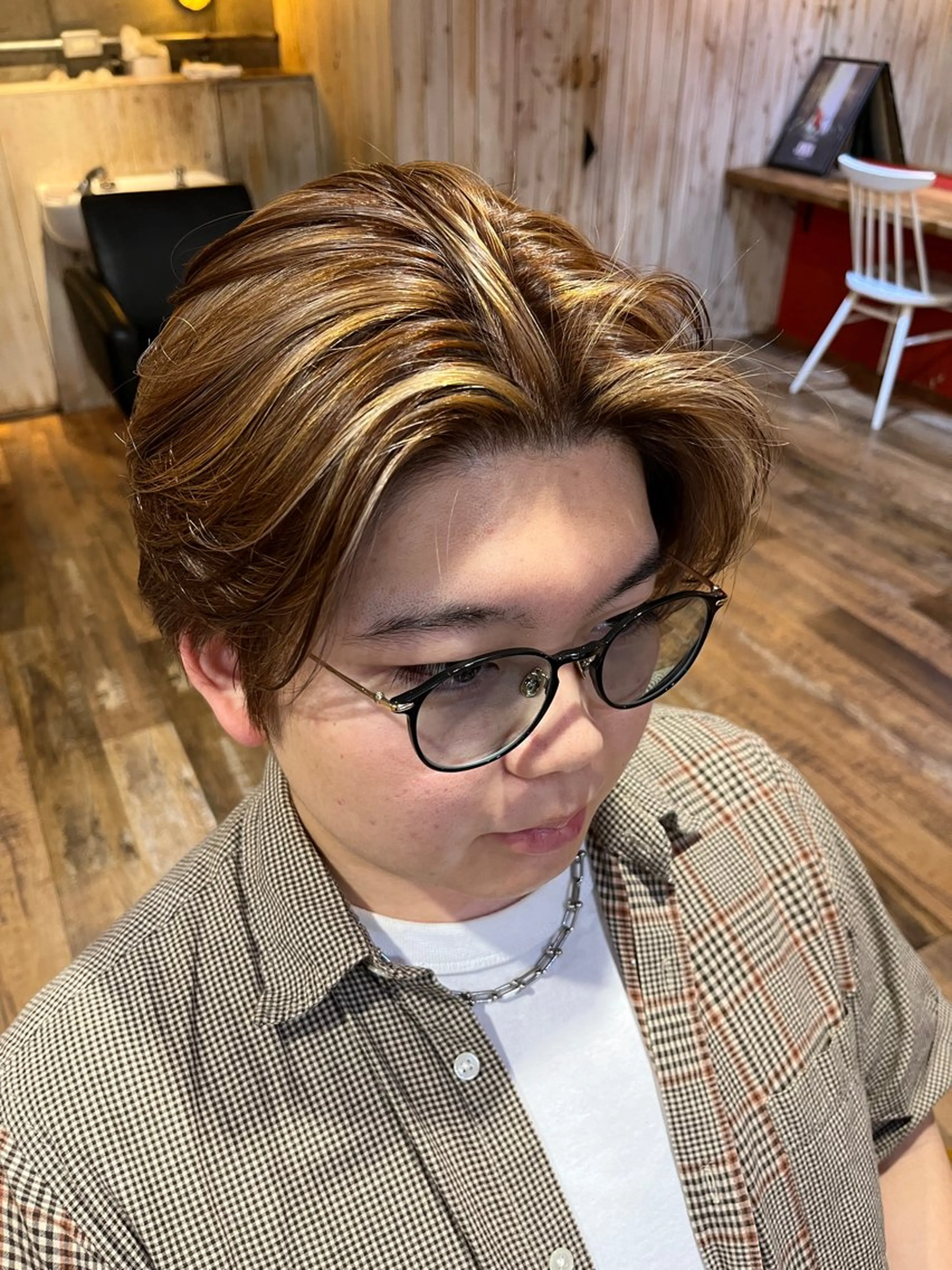 ショート メンズ ヘアカラー ブリーチ/パーマ ♡MIYUU♡横浜のヘアスタイル