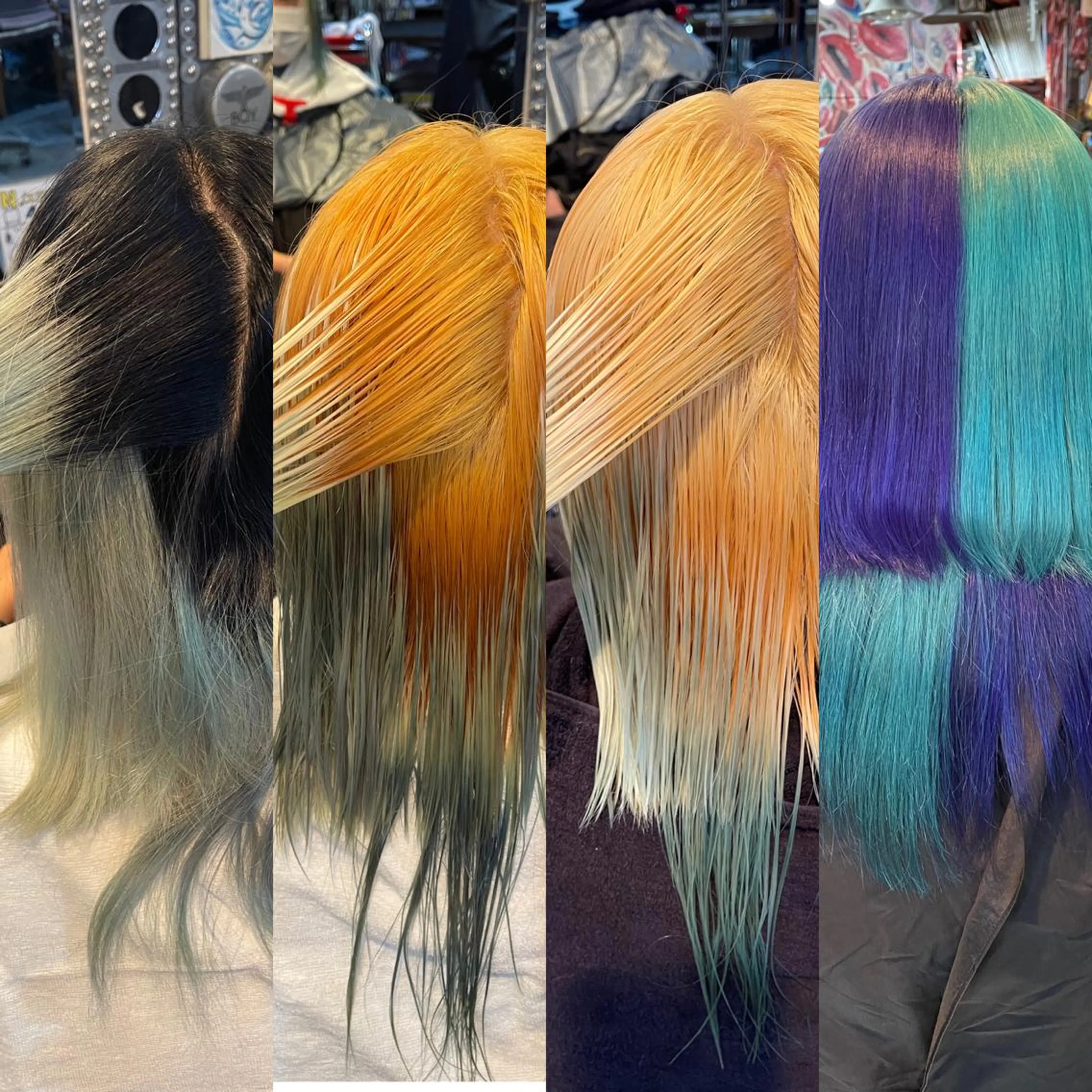 ミディアム カラー ヘアアレンジ ブリーチ ケアブリーチ デザインカラー 🌈派手髪エクステ ブレイズ🌈ひろとのヘアスタイル