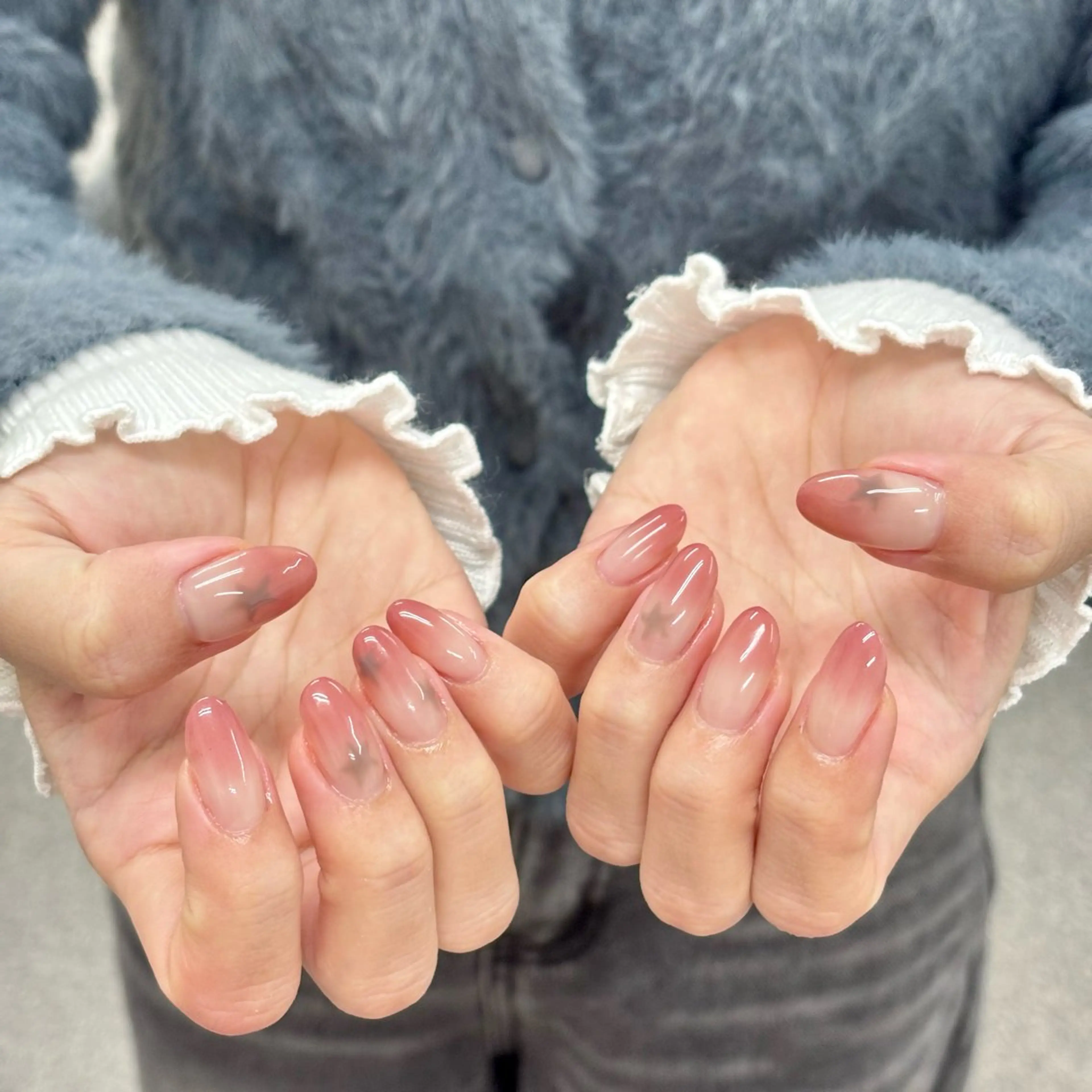 ネイル アートネイル フレンチネイル ジェルネイル ガラスフレンチ 韓国ネイル Kozeni NAIL SALONのネイルデザイン