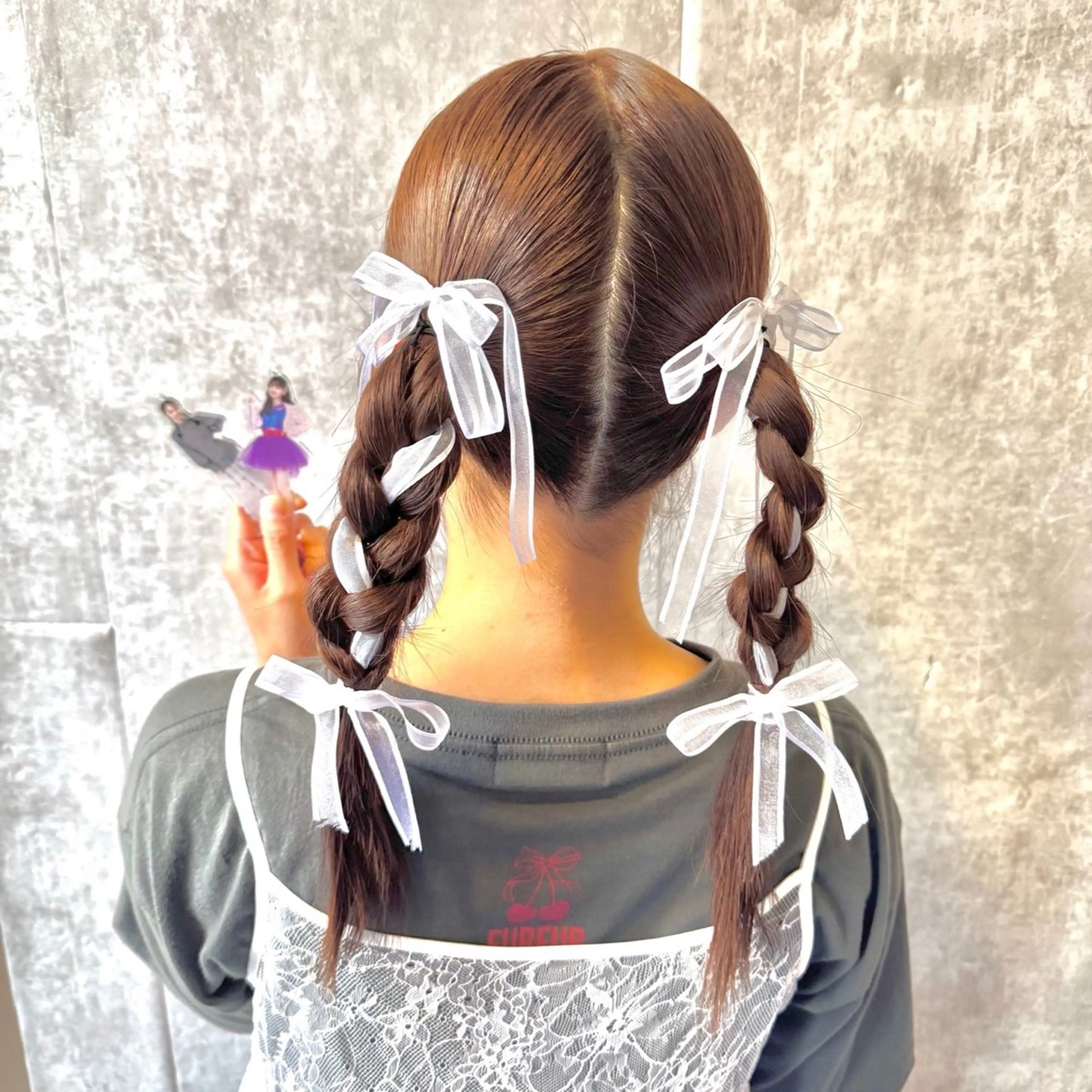 ロング ヘアアレンジ ツインテール 三つ編み ヘアセット ヘアメ🎀推しカラー 🥣横浜/しほ🧸のヘアスタイル