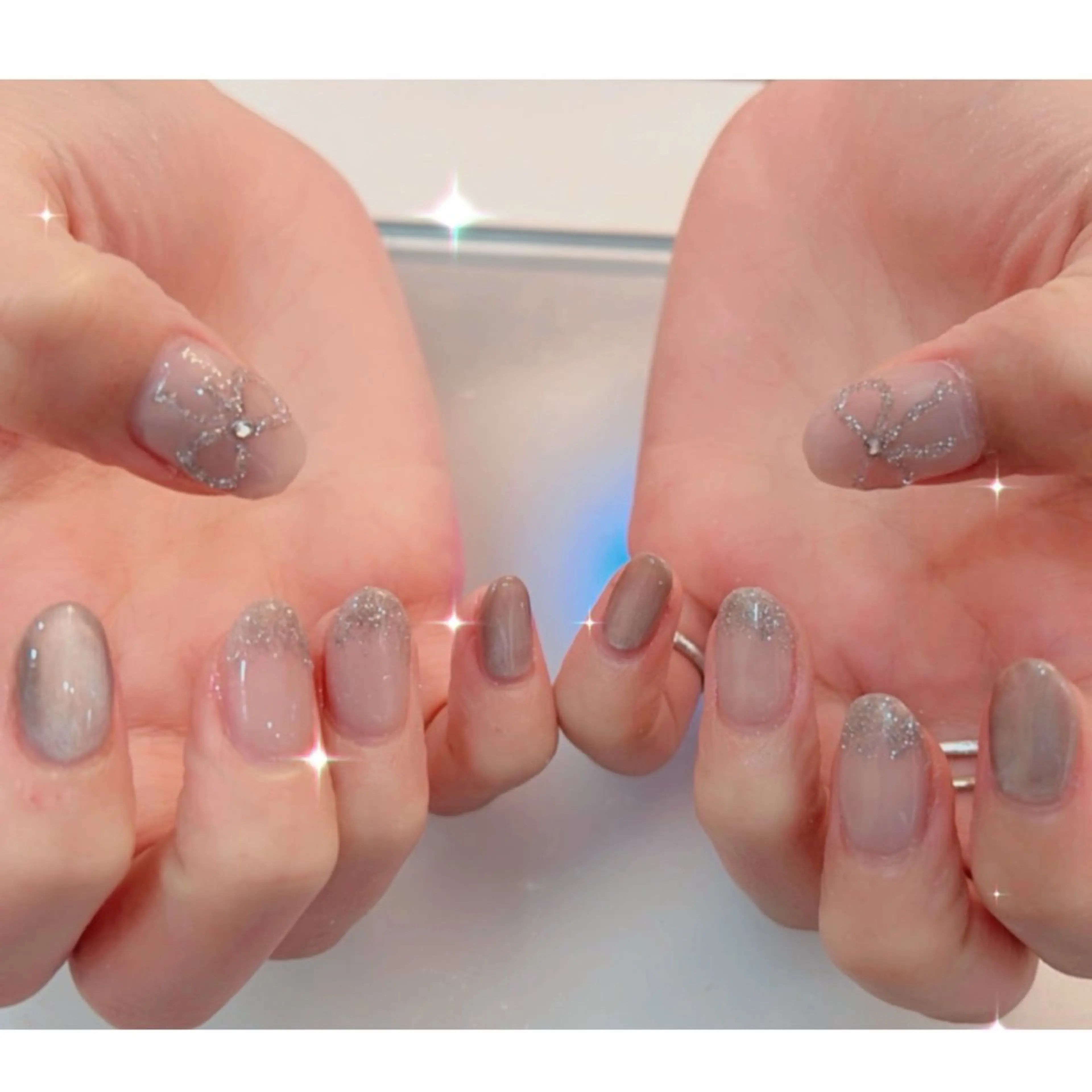 ネイル マグネットネイル ショートネイル ハンドネイル CherieNail 💗manaのネイルデザイン