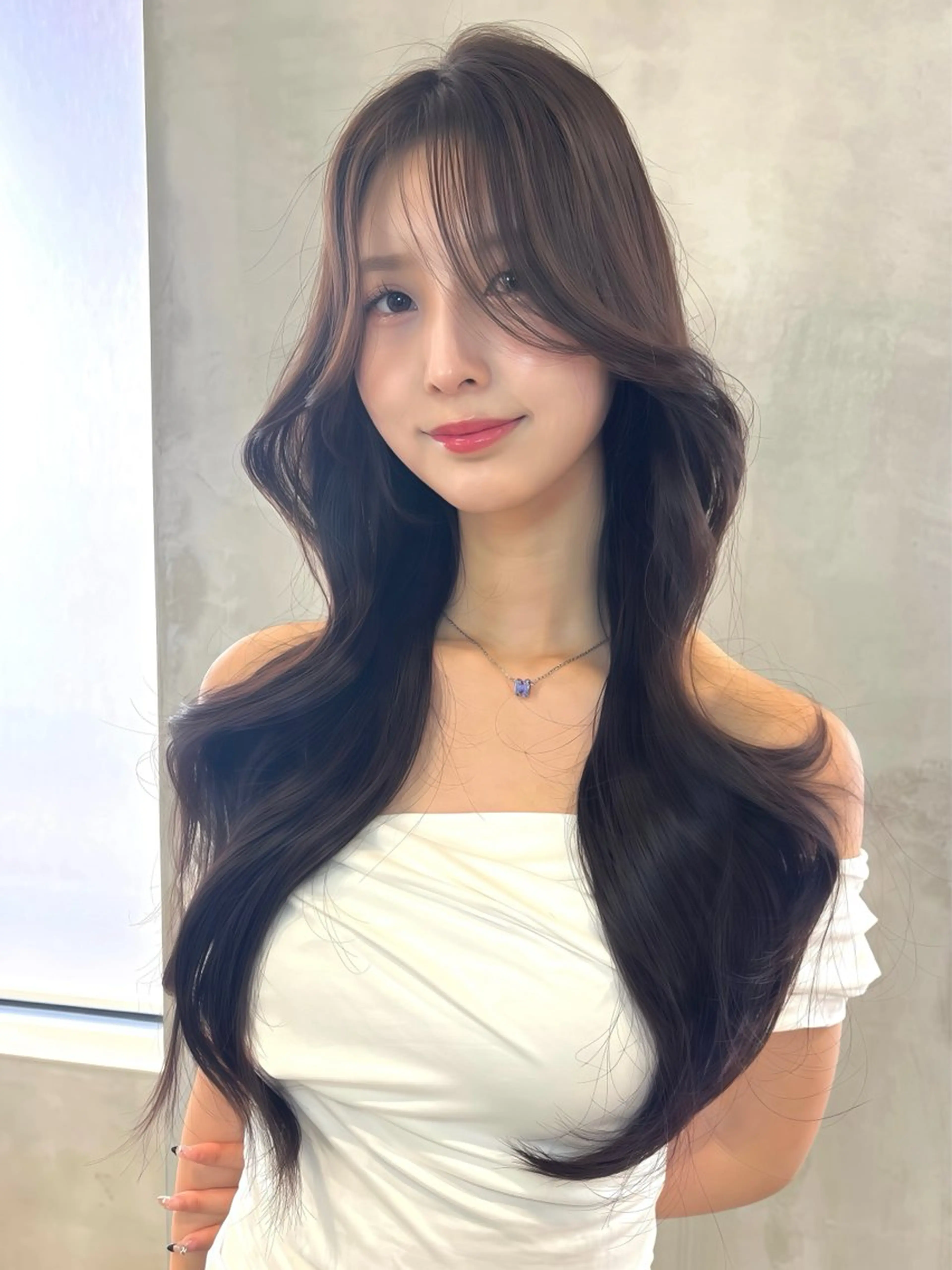 ロング 韓国レイヤーカット/ 縮毛矯正/羽田航のヘアスタイル