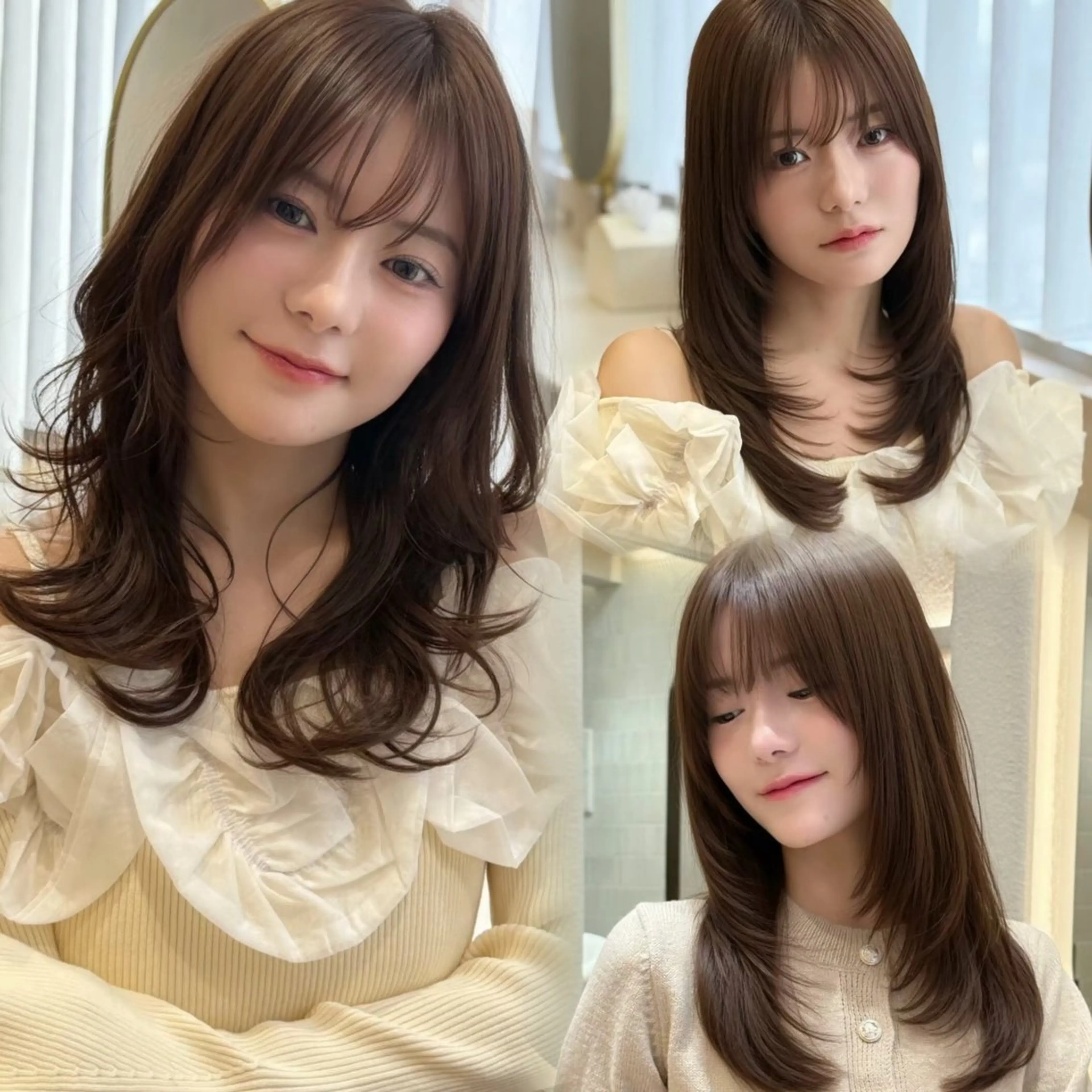 セミロング ボブ/レイヤー/ 縮毛矯正/ 渡邊莉玖のヘアスタイル