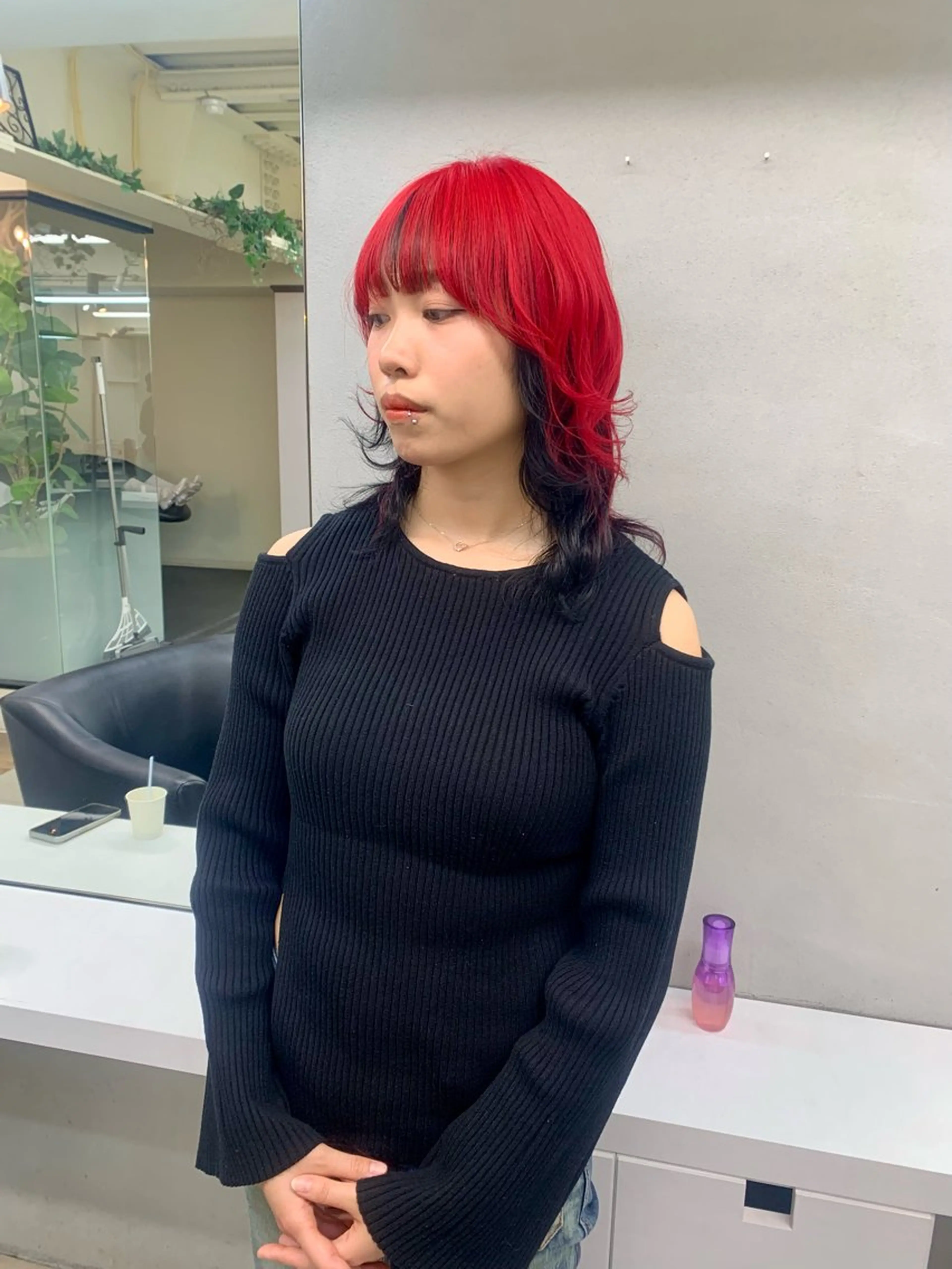 ミディアム カラー ヘアアレンジ ヘアカラー トリートメント 個性爆弾💣 ダブルカラー/ゆかのヘアスタイル