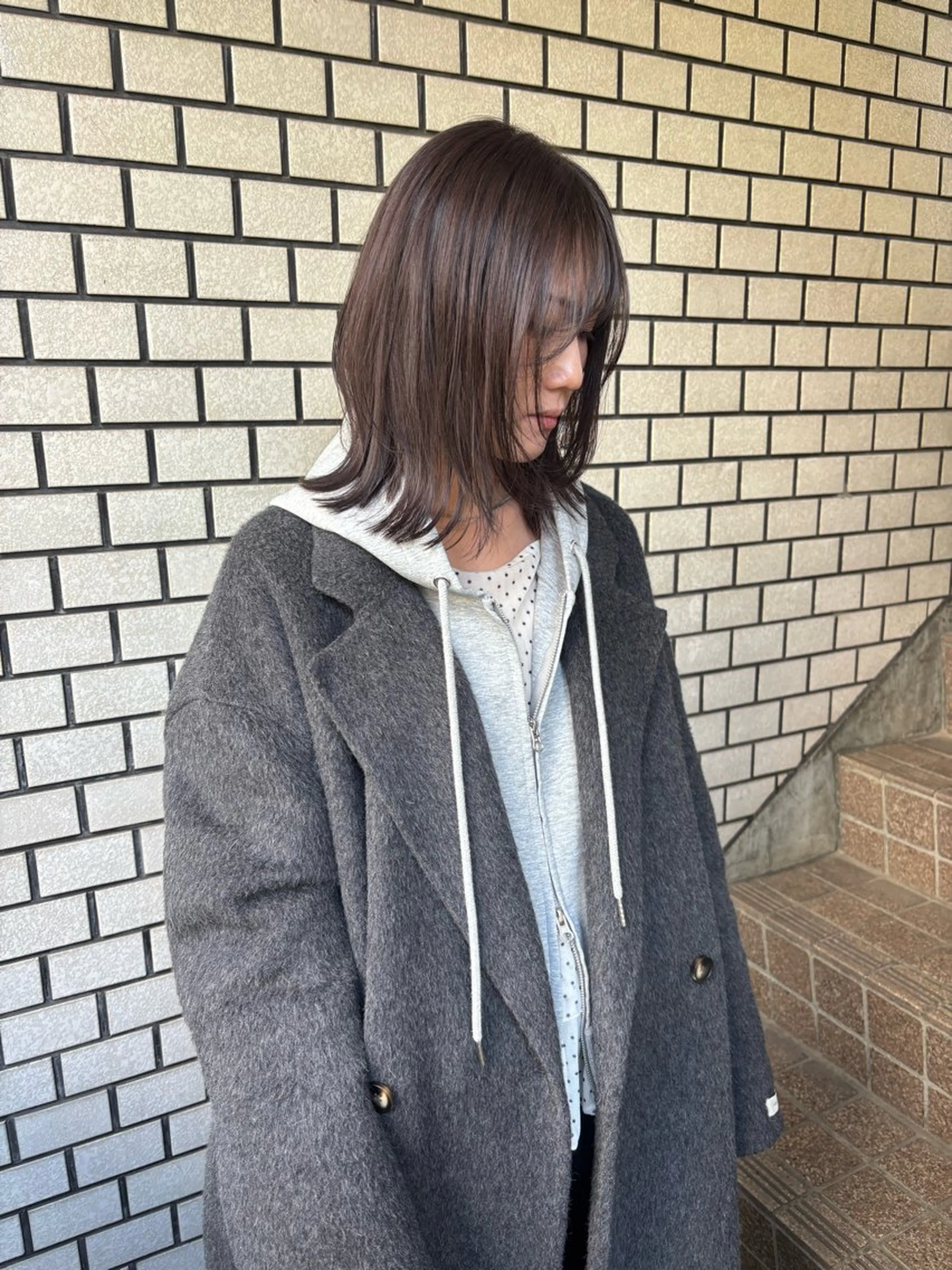 ミディアム カラー カット ヘアカラー トリートメント ボブ&顔まわりレ イヤー♡TOMOE♡のヘアスタイル
