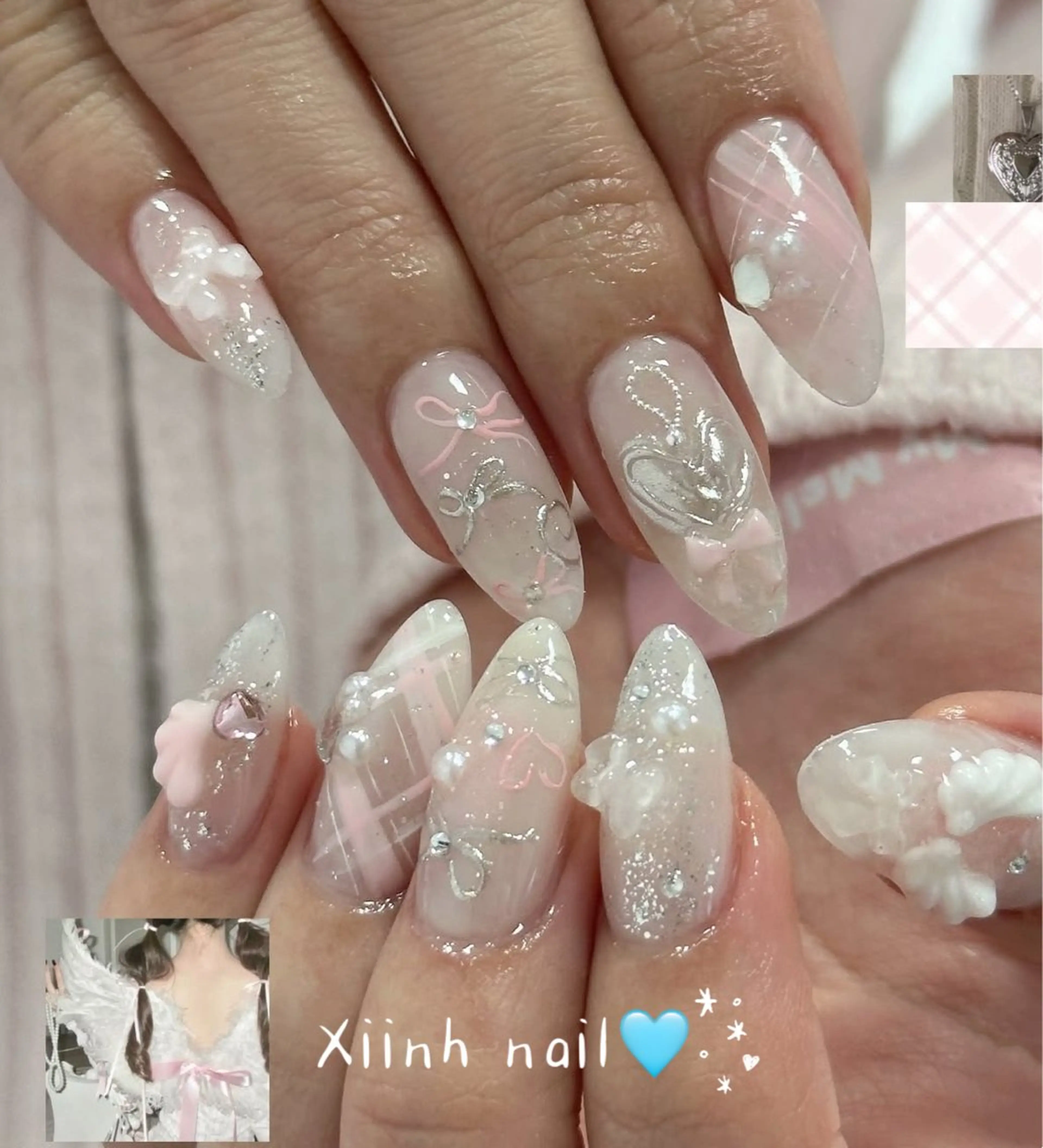 ネイル チークネイル 桜ネイル 長さ出し フットネイル ジェルネイル XIINH NAIL SALONのネイルデザイン