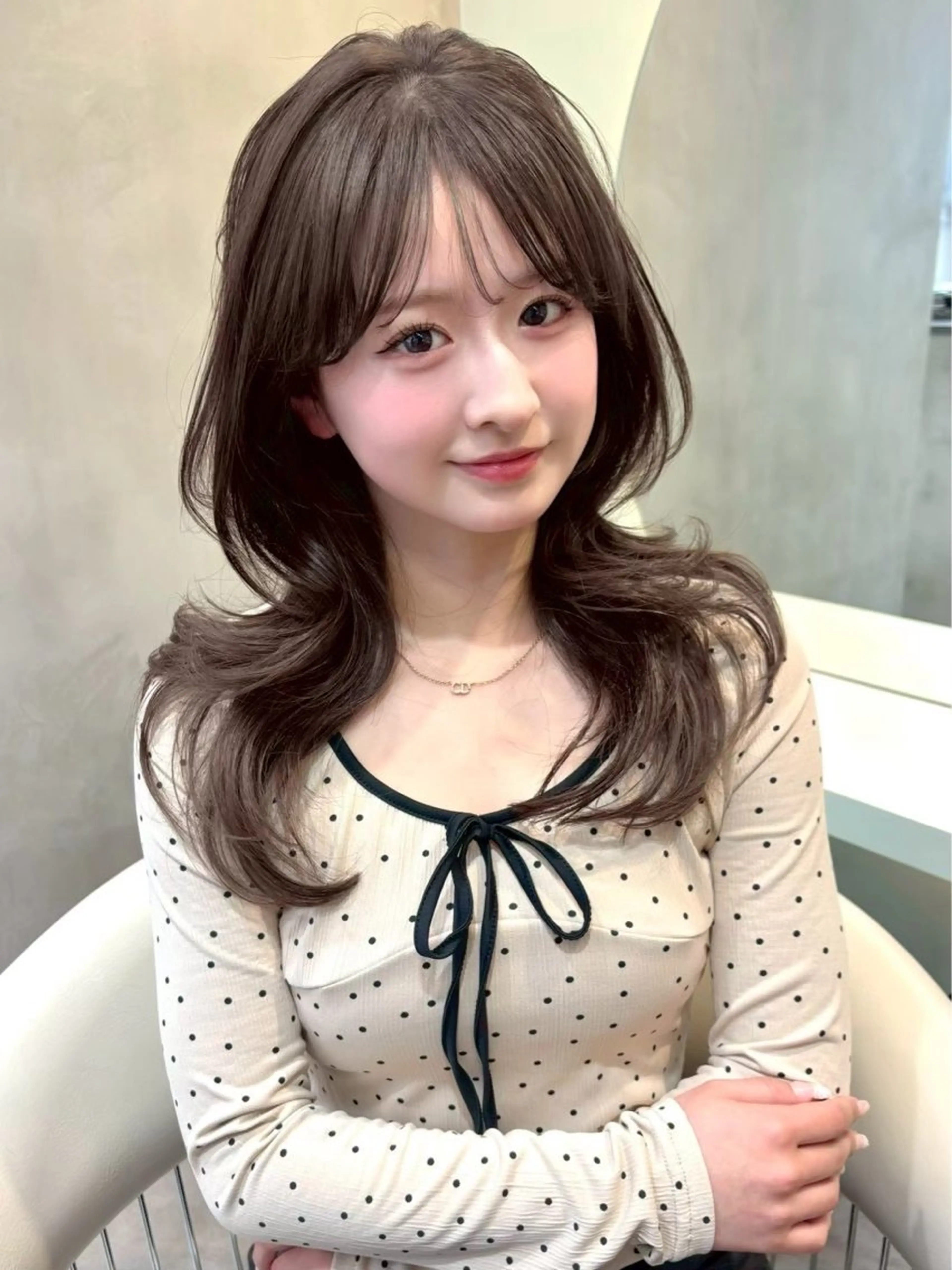 カラー ヘアカラー 透明感カラー🌱‬‪ 結衣のヘアスタイル