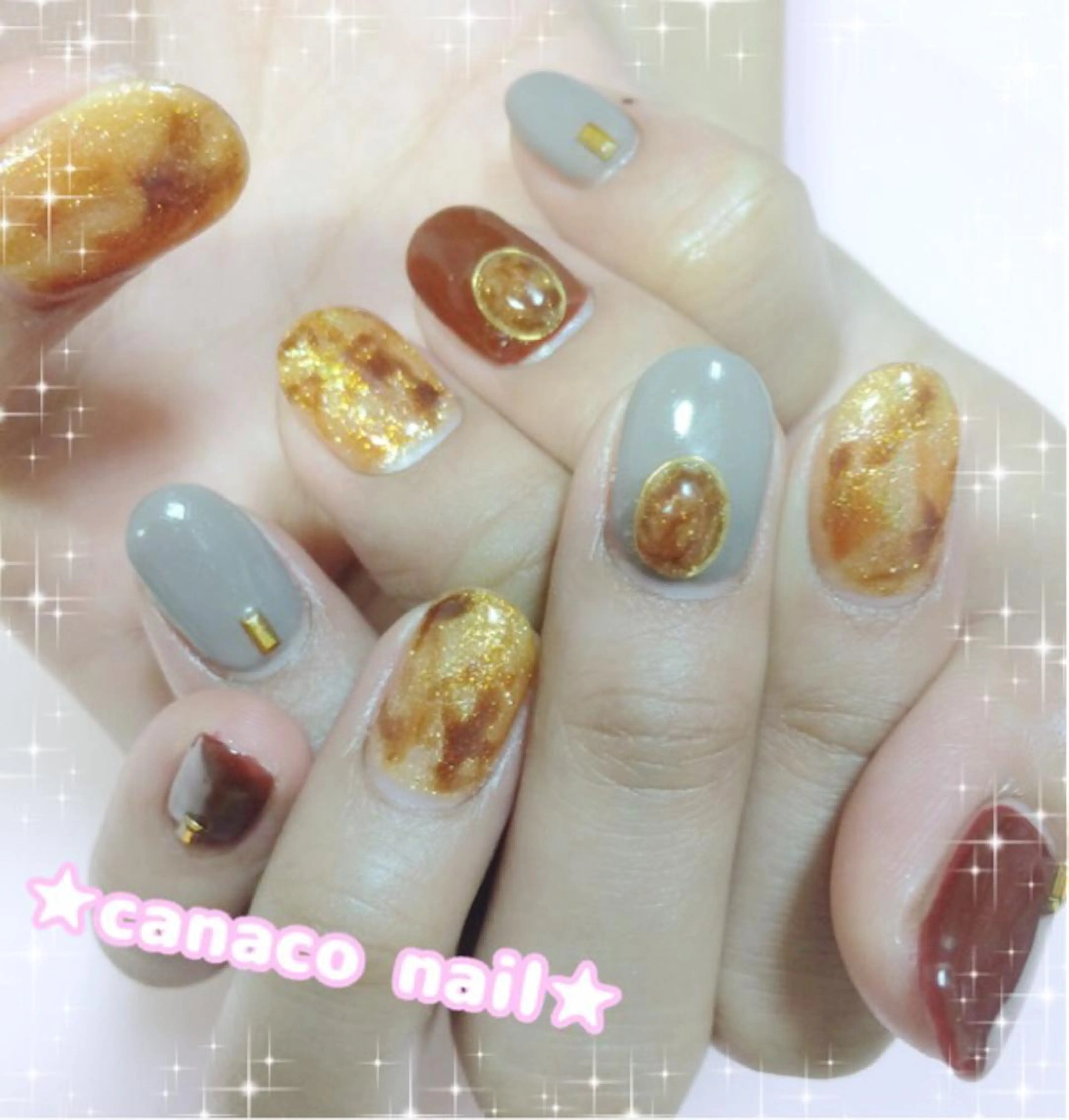 ネイル アートネイル べっ甲ネイル ジェルネイル ストーンネイル ベテランネイル cnc  nailのネイルデザイン
