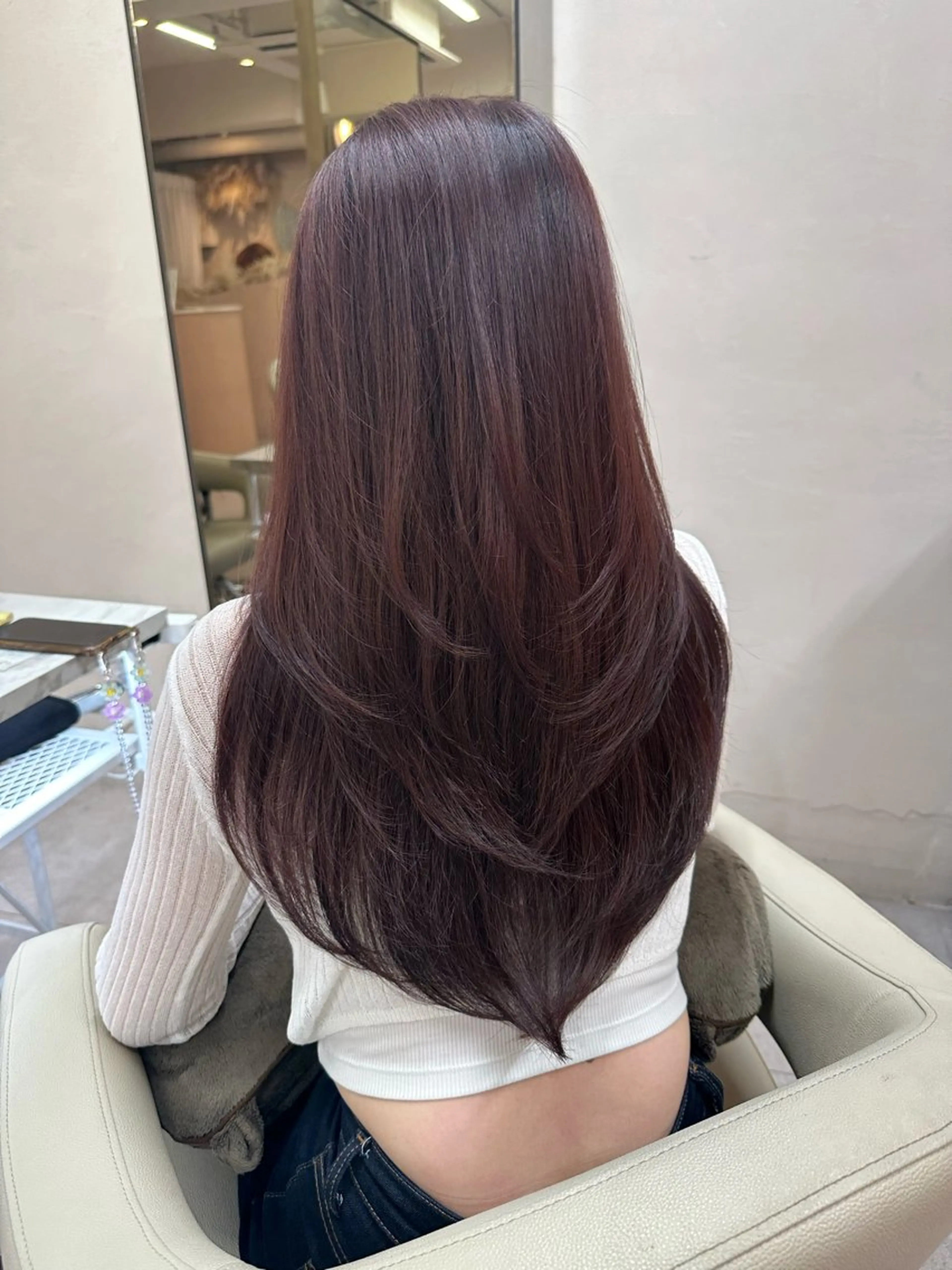 ロング カラー ブラウンカラー ピンクカラー ピンクブラウン 韓国ヘア🦢🖤 Sayumiのヘアスタイル