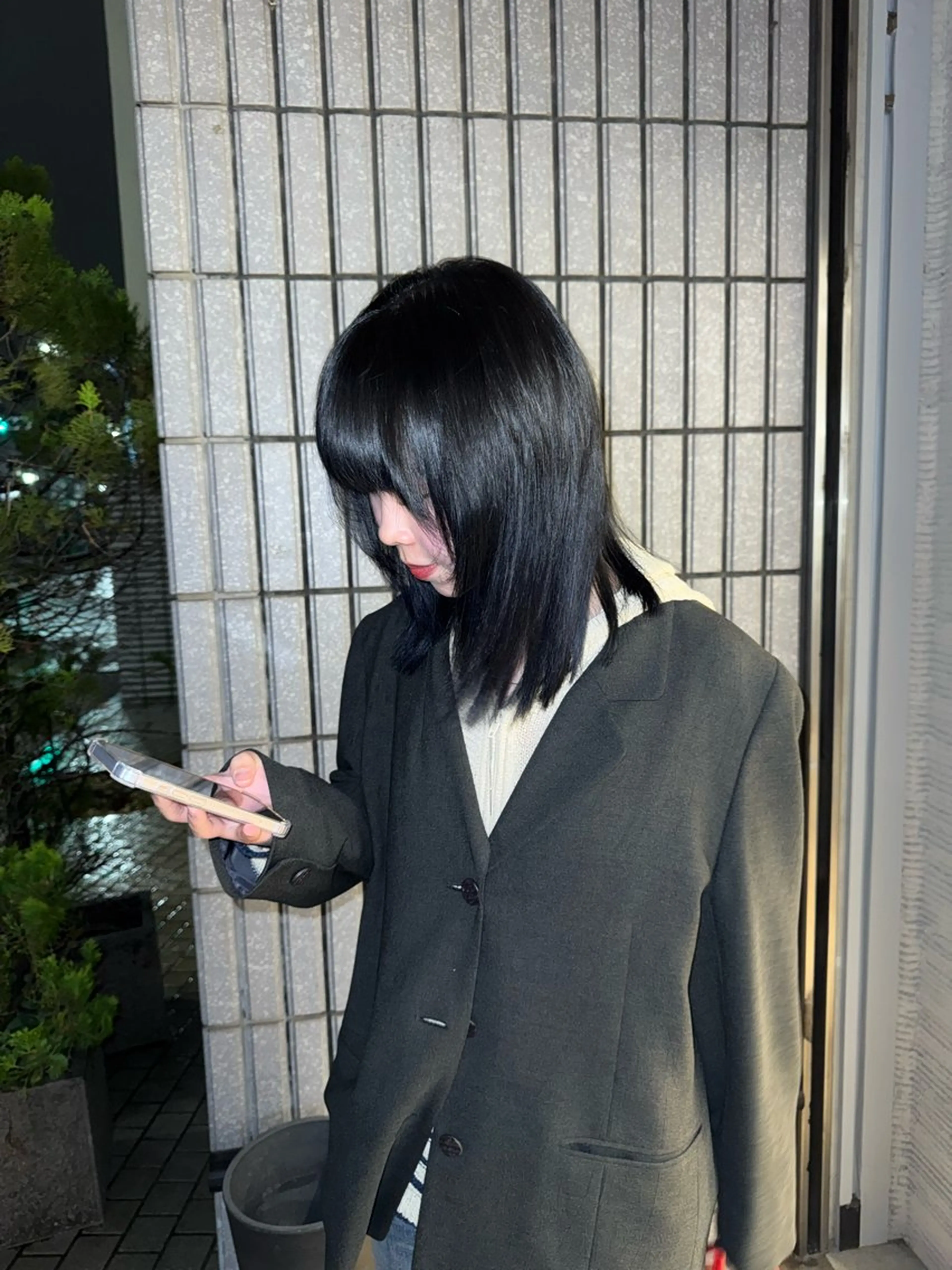 ミディアム カラー ヘアカラー トリートメント ワタナベ ヒヨリのヘアスタイル