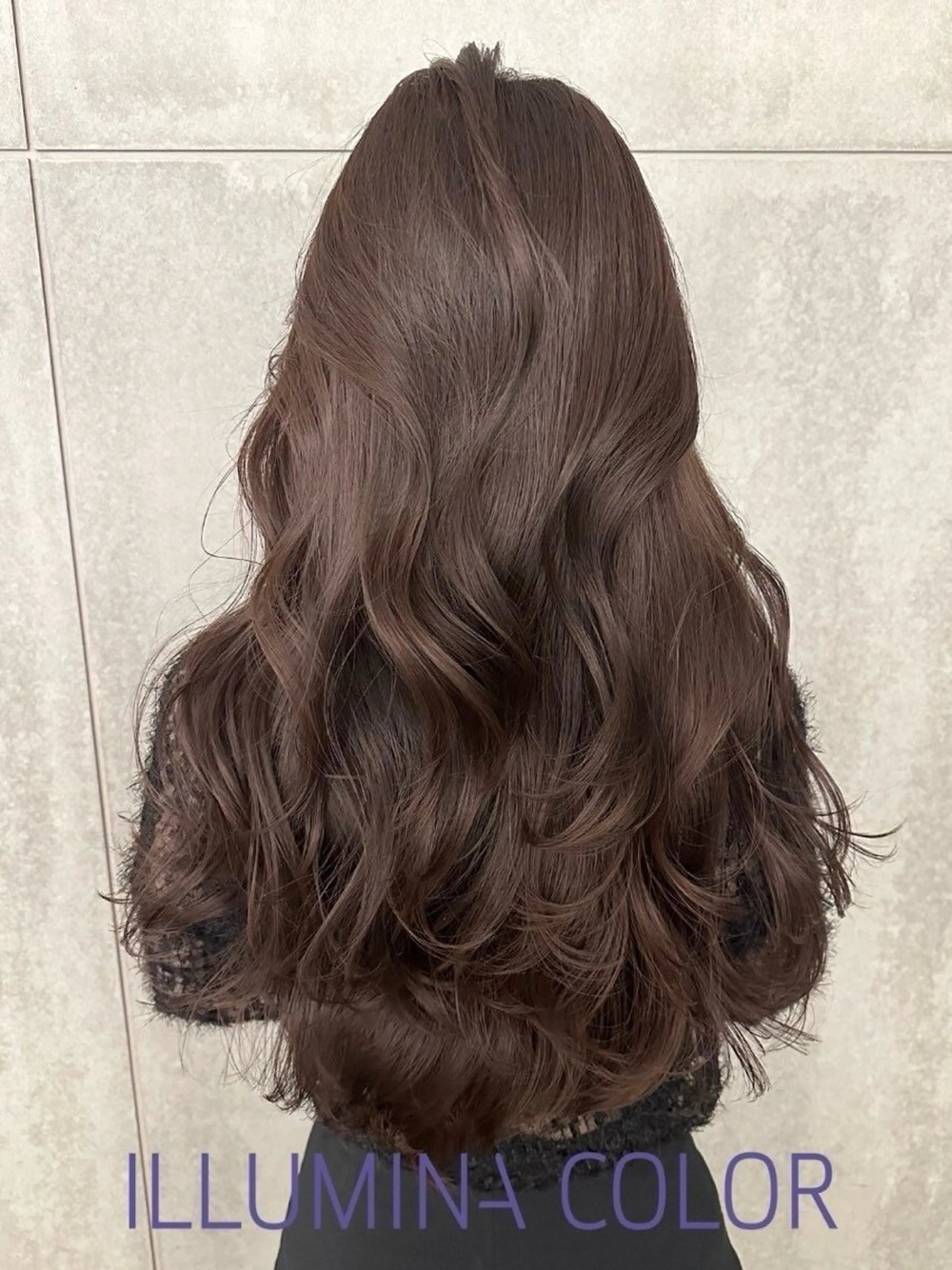 ロング カラー ヘアカラー 韓国レイヤーカット 透明感カラー冨田那樹のヘアスタイル