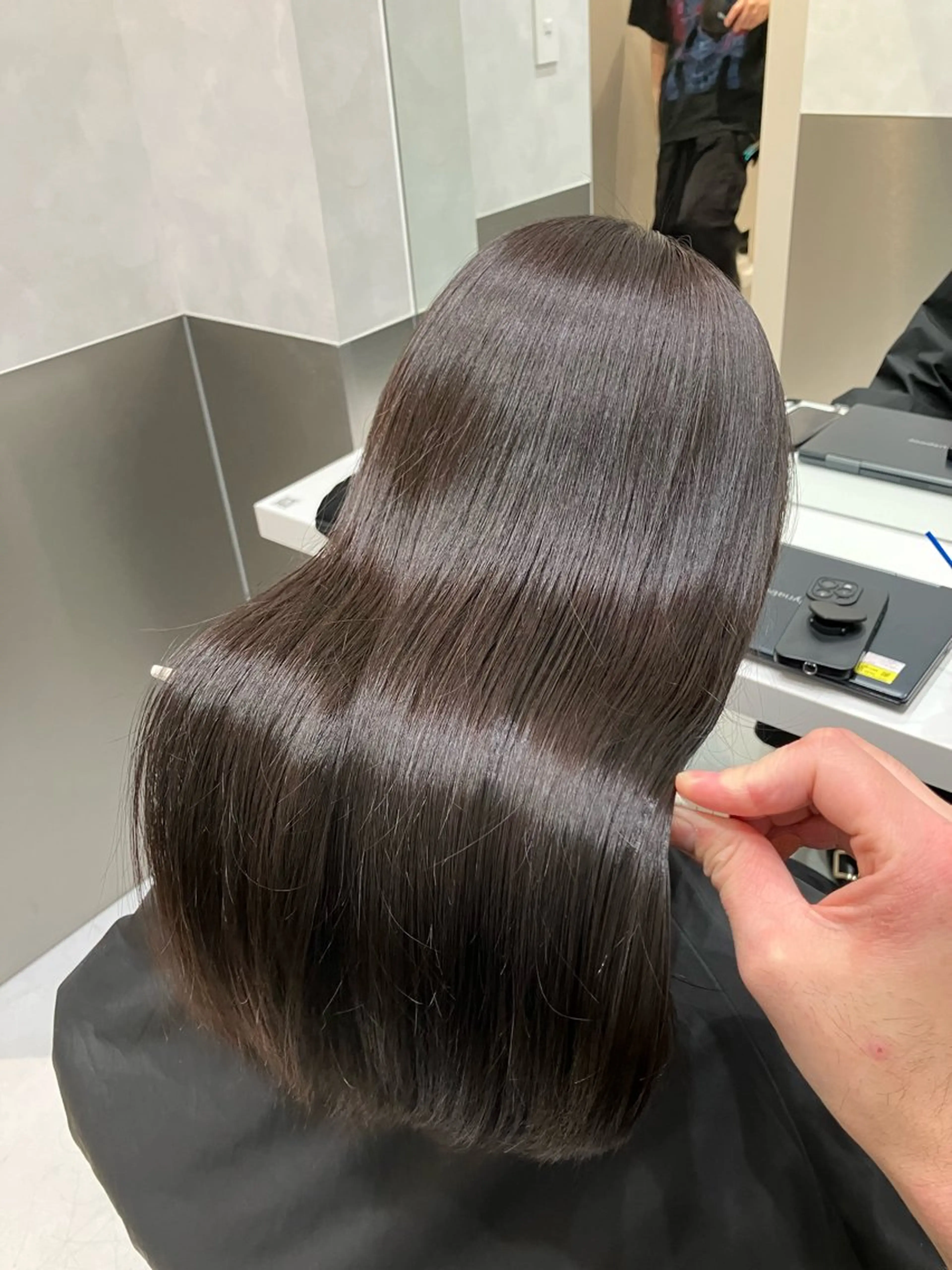 ロング カラー カット ヘアカラー トリートメント 💖ブリーチなし透明 感💖ASAHIのヘアスタイル