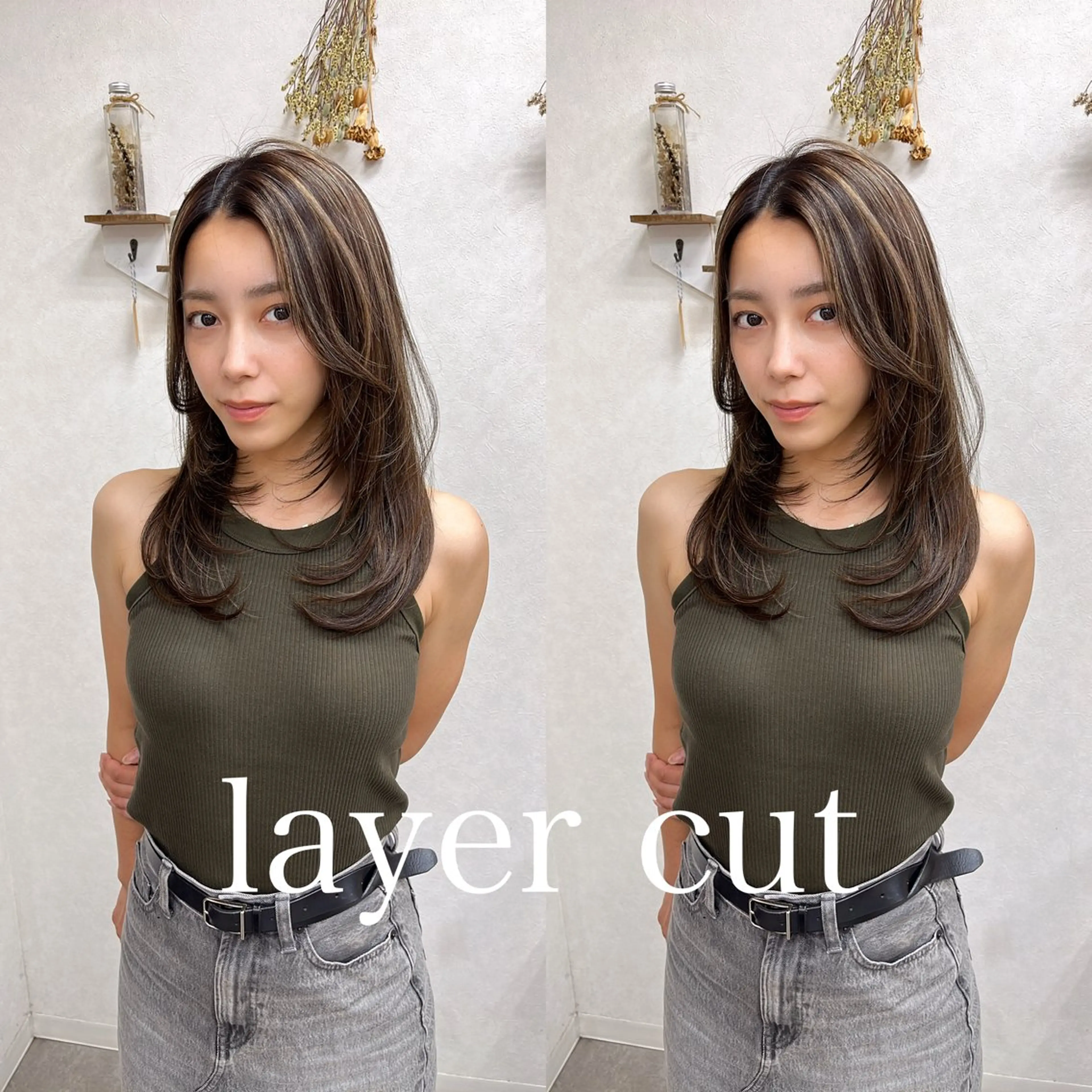 ロング ハイライト レイヤーカット ヘアカラー トリートメント issy/ハイライト ハイトーン／レイヤーのヘアスタイル