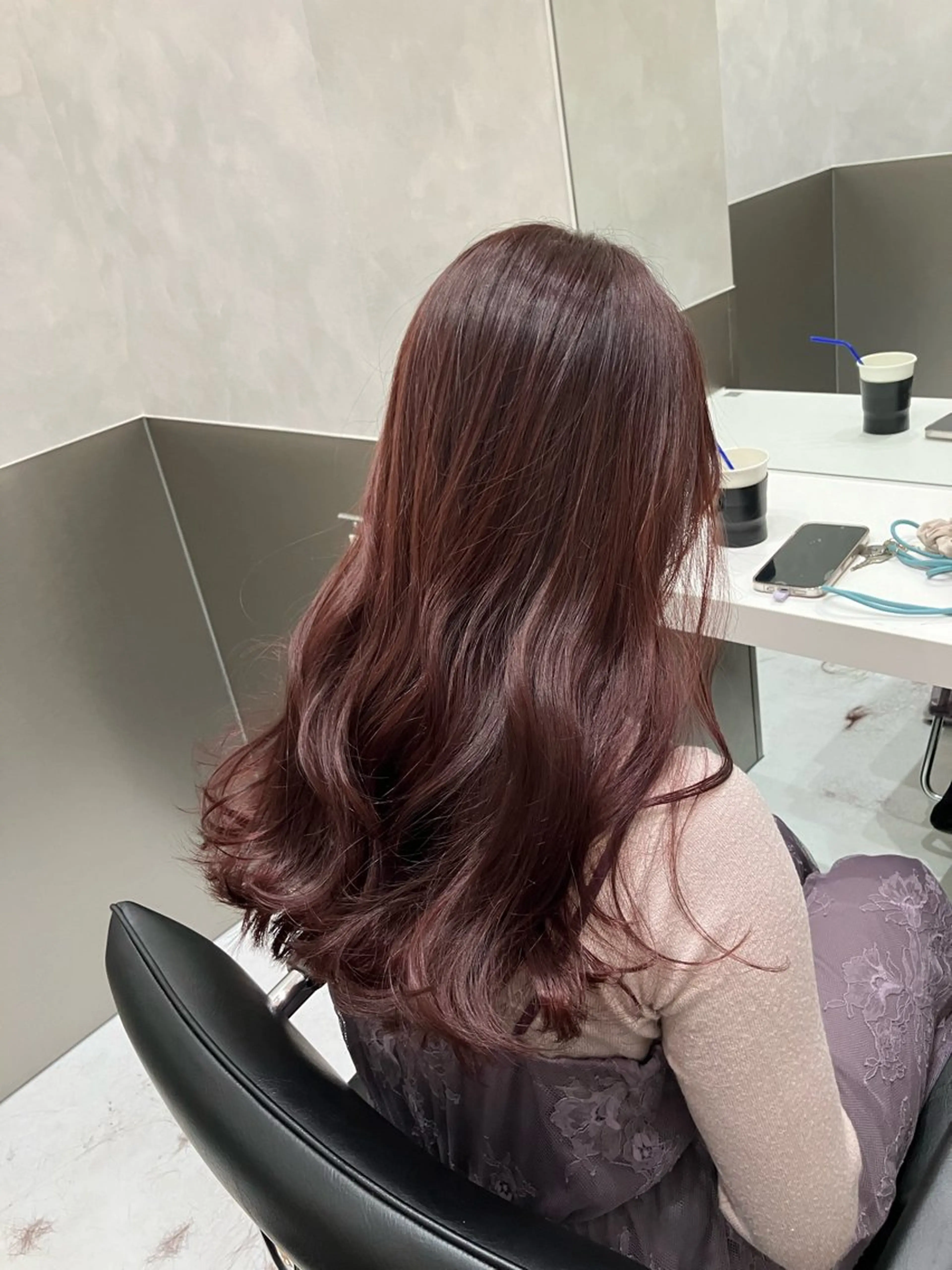 ロング カラー カット ヘアカラー トリートメント 💖ブリーチなし透明 感💖ASAHIのヘアスタイル