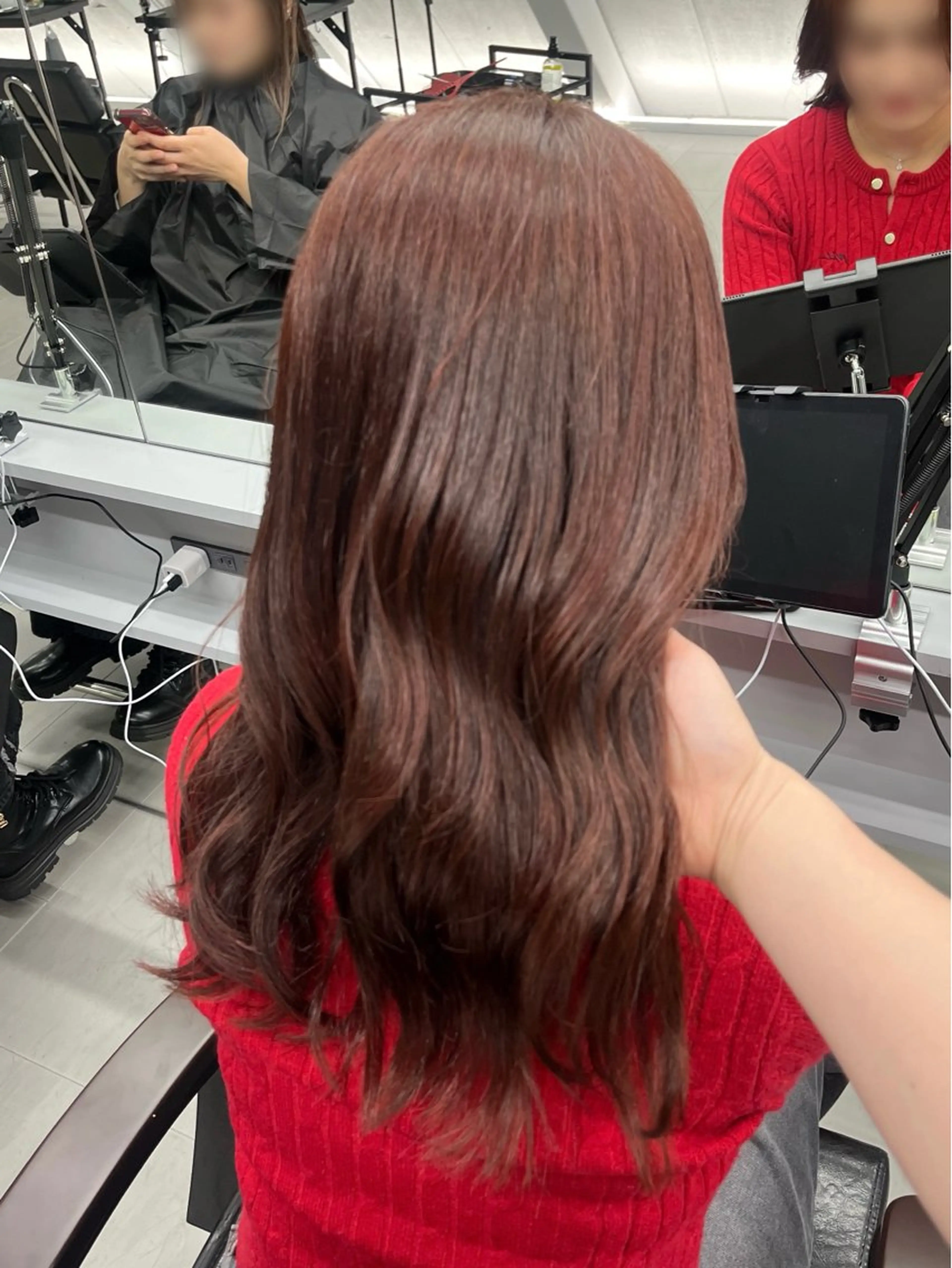 ロング カラー ブラウンカラー オレンジ オレンジブラウン RIN 中明度韓国ヘアのヘアスタイル