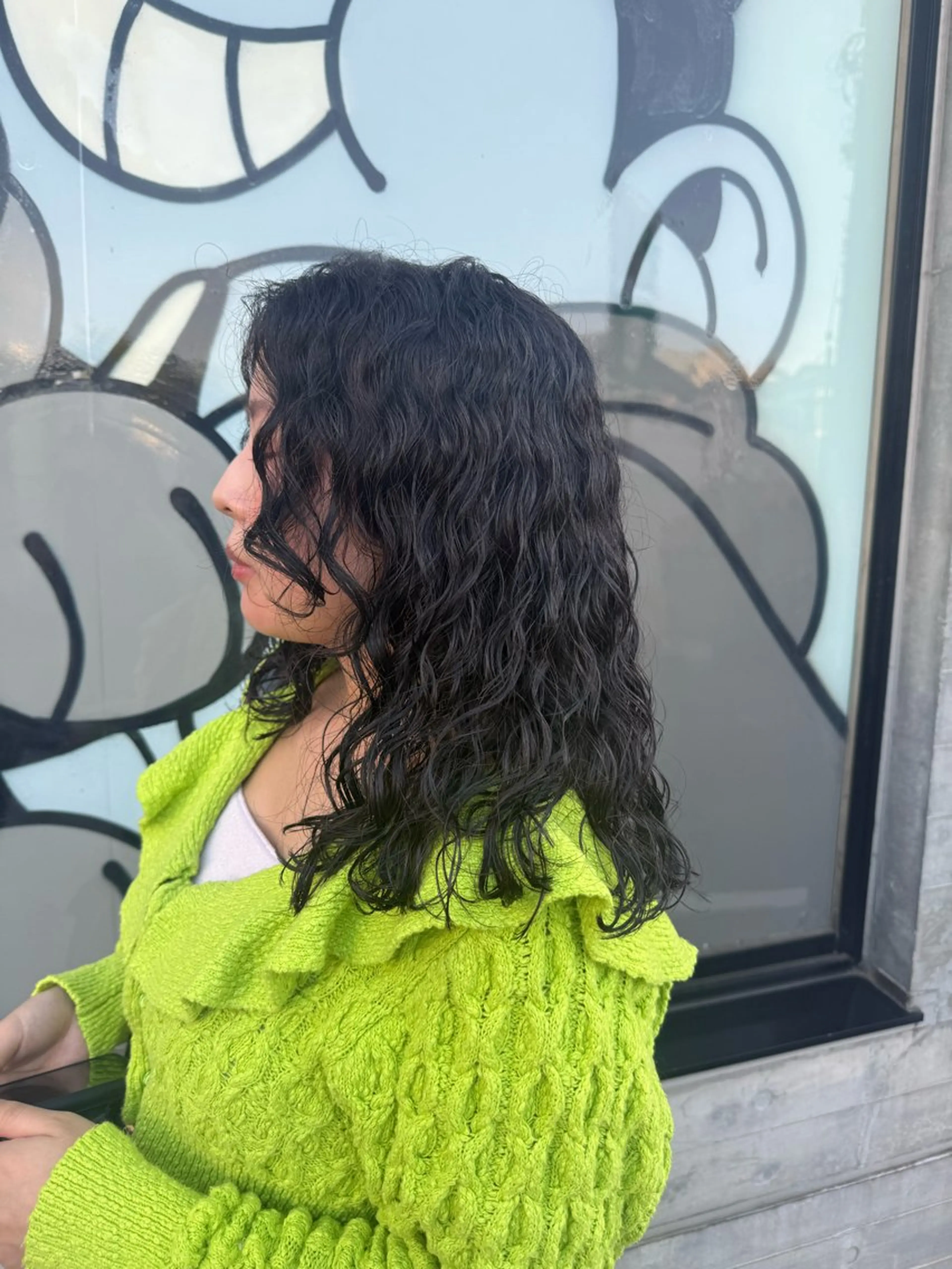 ミディアム カット パーマ トリートメント デジタルパーマ/ ウェーブパーマ/神野のヘアスタイル