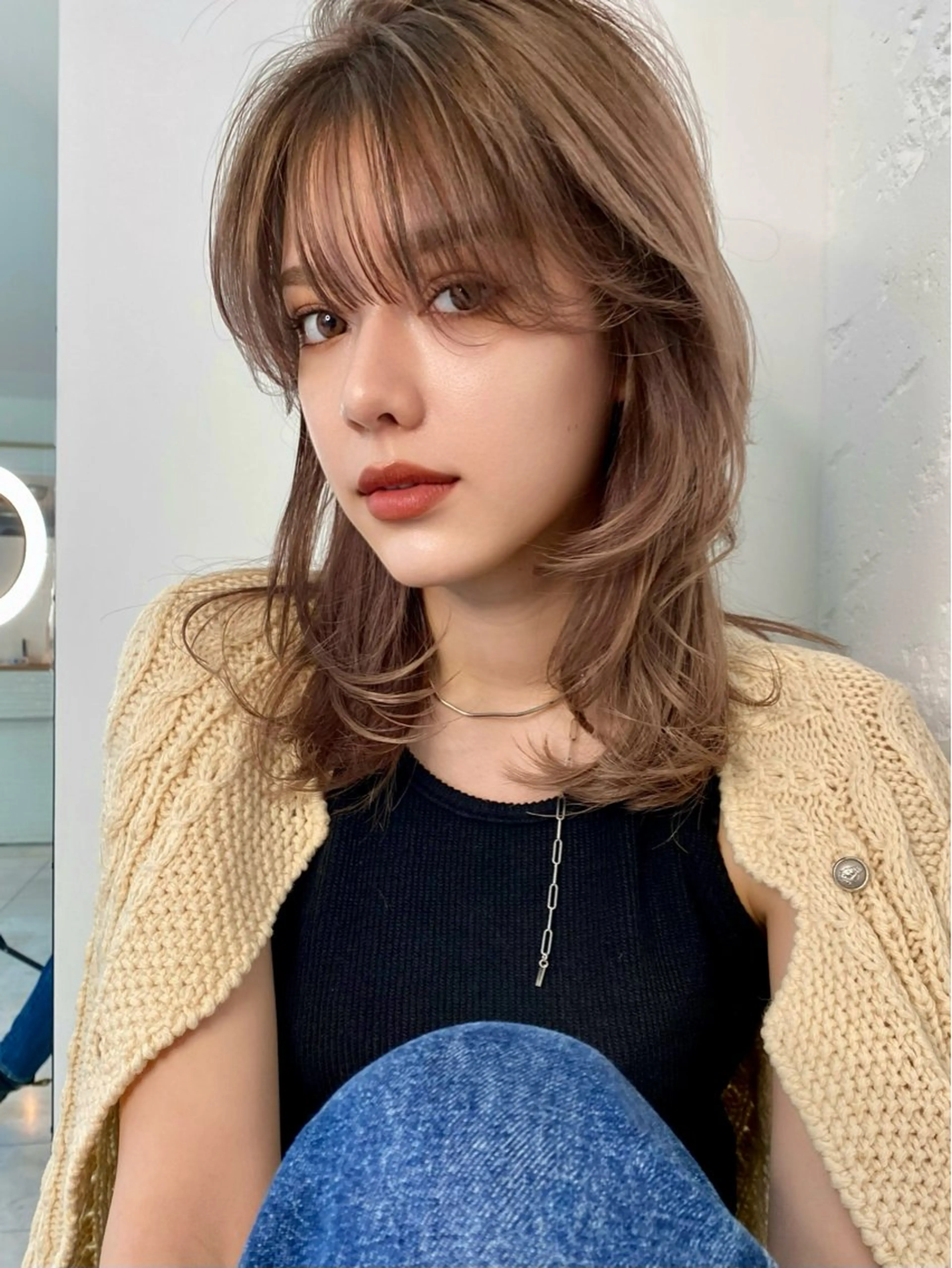 ロング 外国人風カラー ハイライト 髪質改善 韓国風ヘア レイヤーカット カット ヘアカラー トリートメント 韓国風×透明感カラー 髪質改善オタベシンヤのヘアスタイル