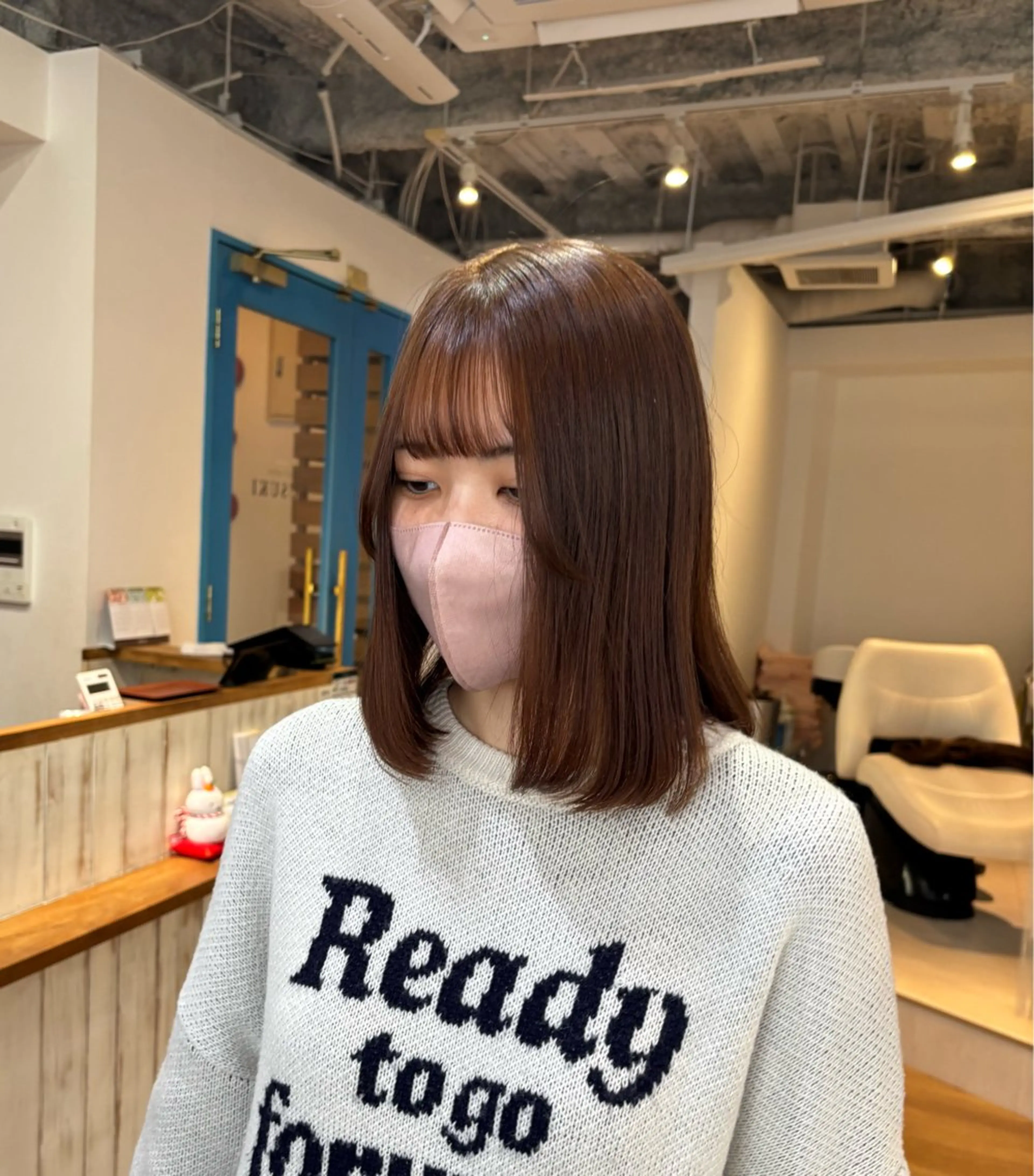 ミディアム カラー ブラウンカラー オレンジ オレンジブラウン カット ヘアカラー トリートメント RINNO🌷艶髪/ 透明感&艶カラーのヘアスタイル