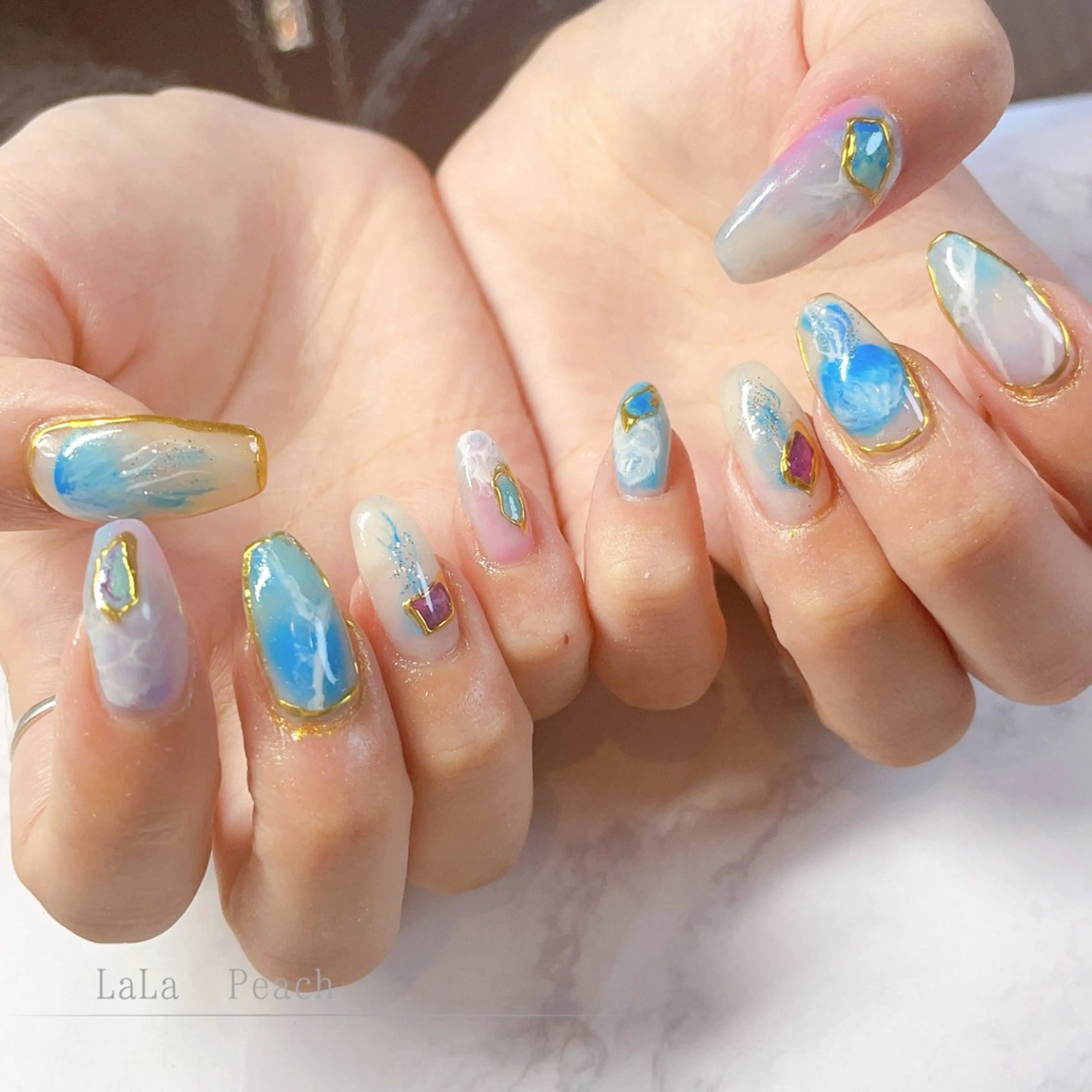 ネイル アートネイル ジェルネイル ハンドネイル LaLa Peach 福岡のマツエク・マツパデザイン