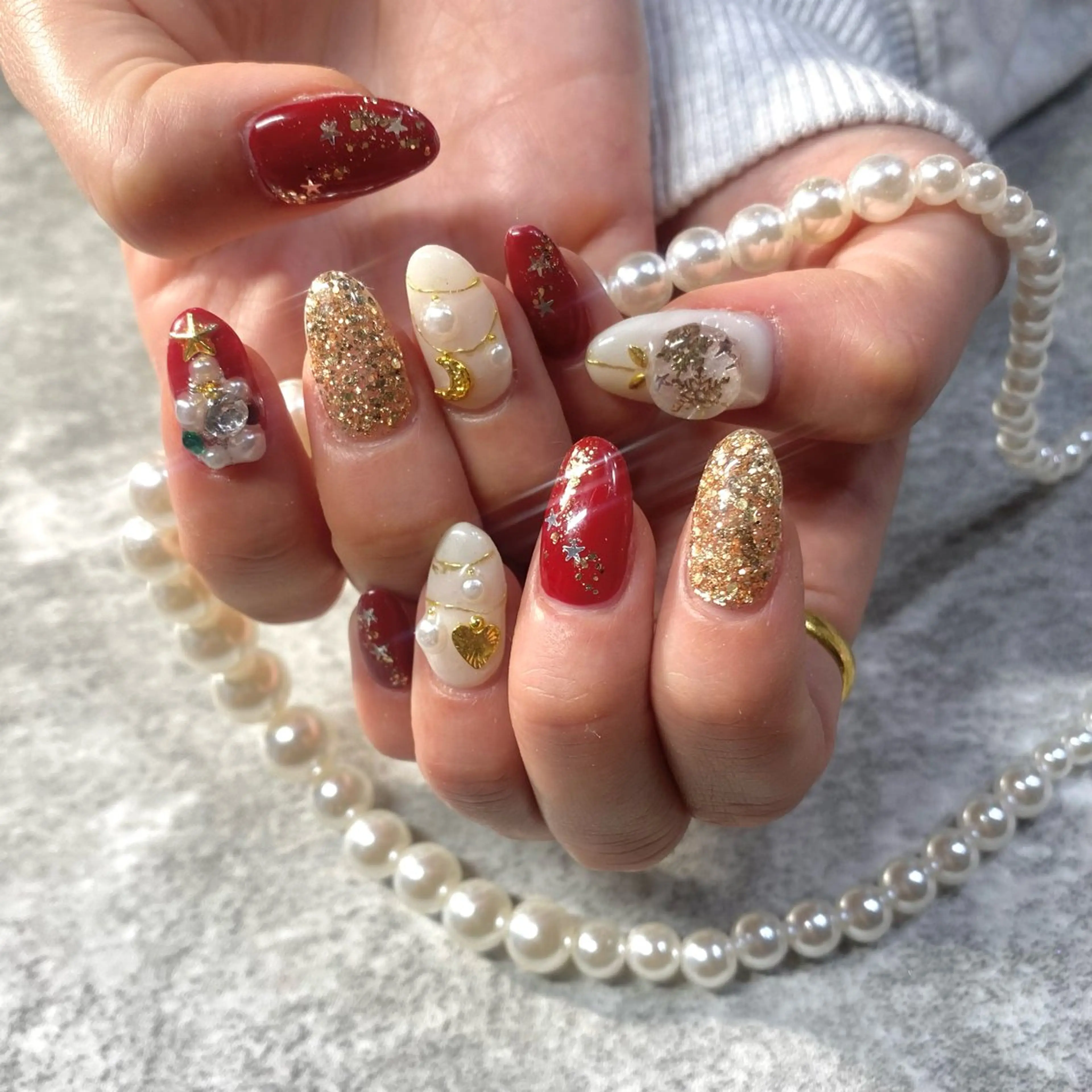 ネイル 冬ネイル クリスマス ハンドネイル ★Rinail... .のネイルデザイン