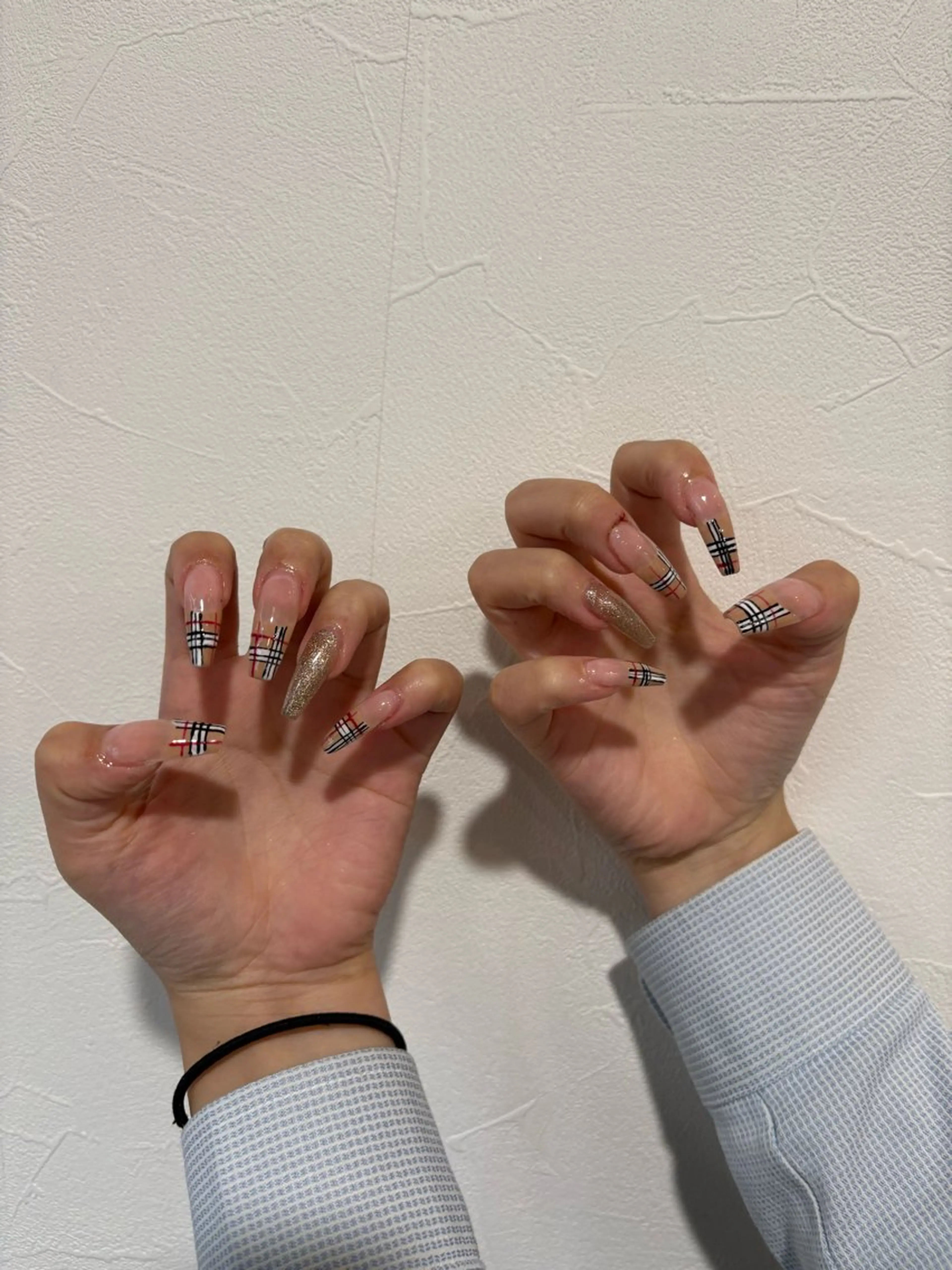 ネイル アートネイル ブラウン 長さ出し ゴールド 韓国ネイル Vante梅田店所属・vante_aimi .パラジェル取扱店のネイルデザイン