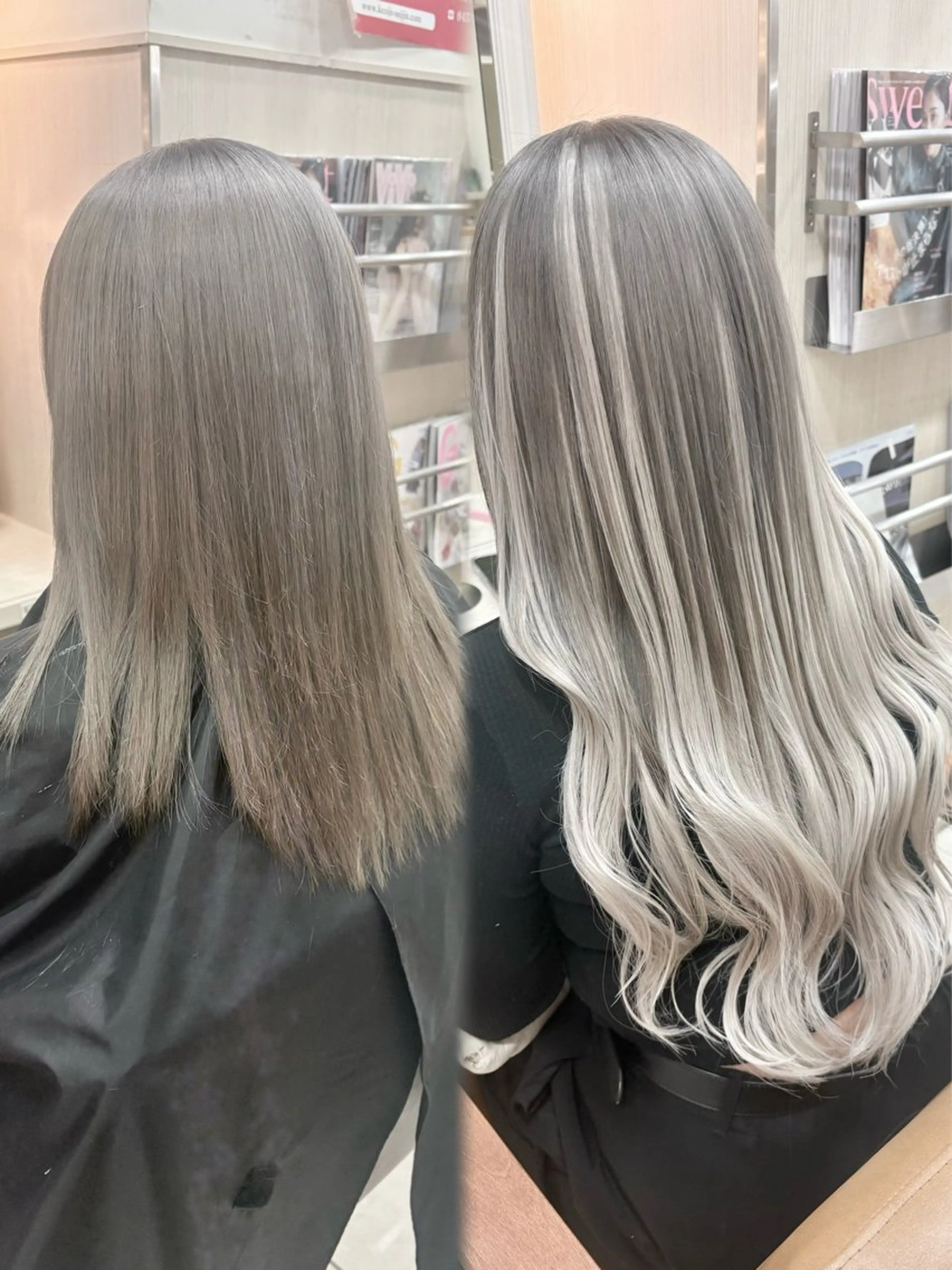 ロング カラー シールエクステ ダブルカラー エクステ エクステ ハイトーンカラー シールエクステのヘアスタイル