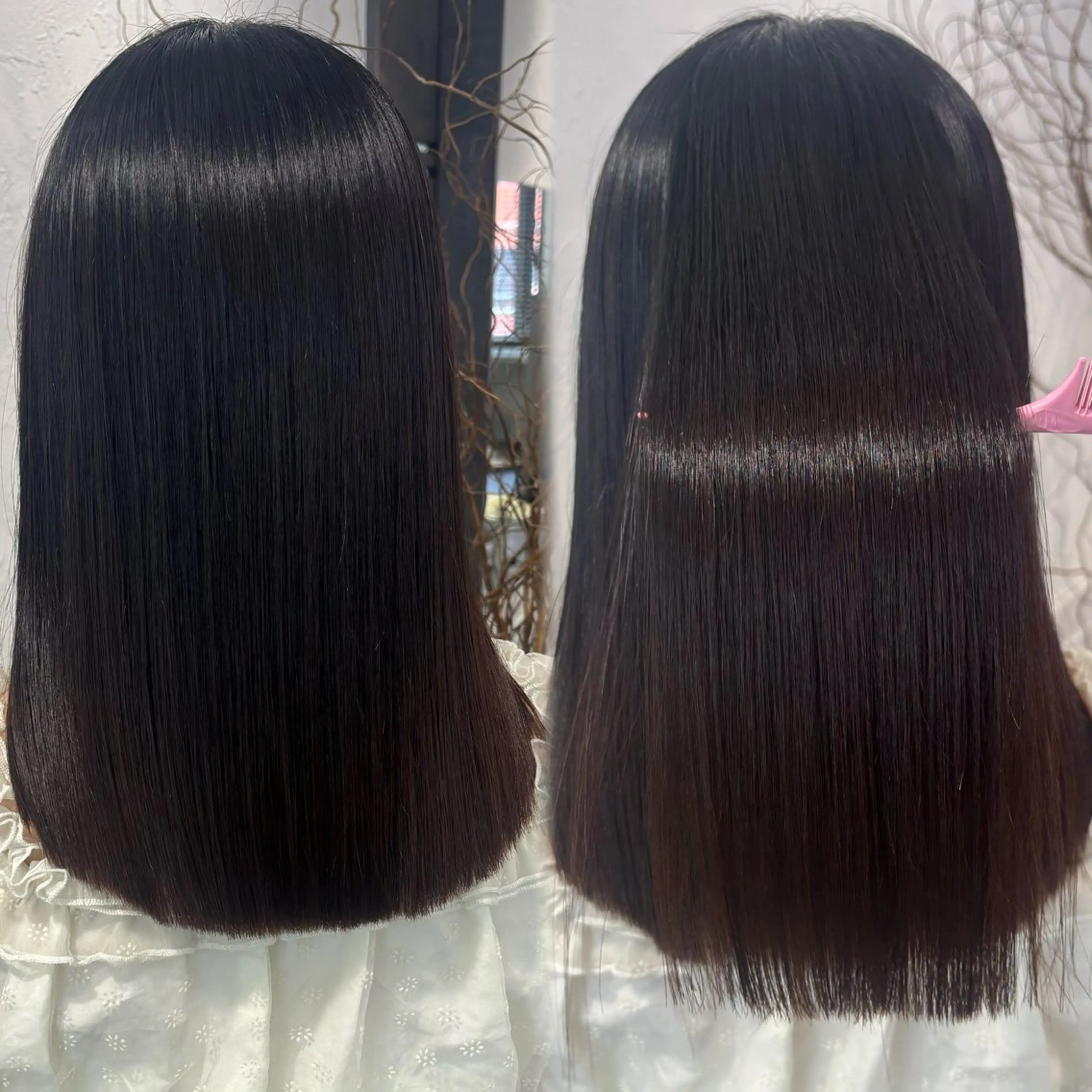 セミロング 髪質改善ストレート /暖色カラー🎀🪞のヘアスタイル