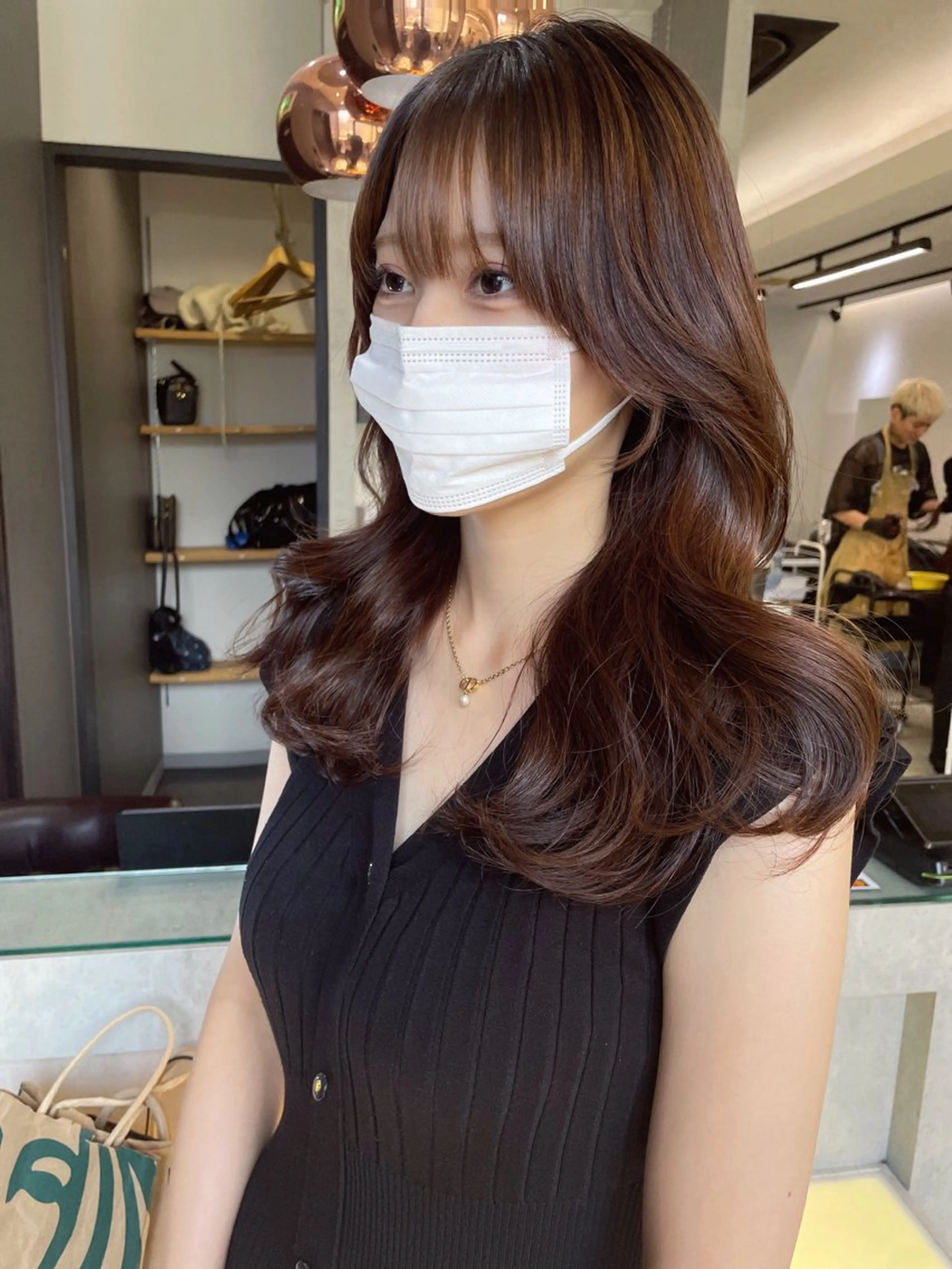 セミロング カラー レイヤーカット AIRI layer cut hairのヘアスタイル