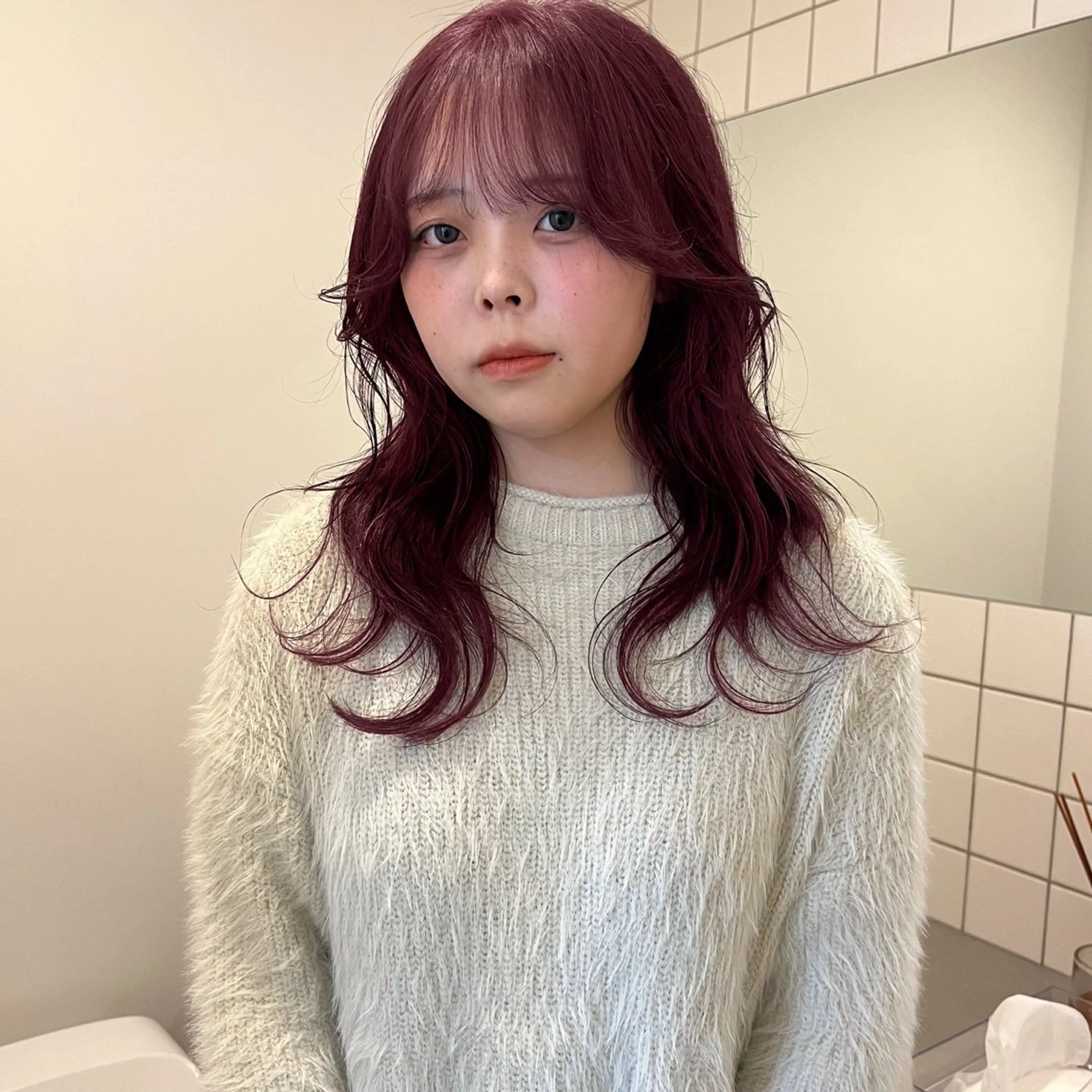 ミディアム ヘアカラー 舟橋耀/ブリーチカラ ー/レイヤーカットのヘアスタイル