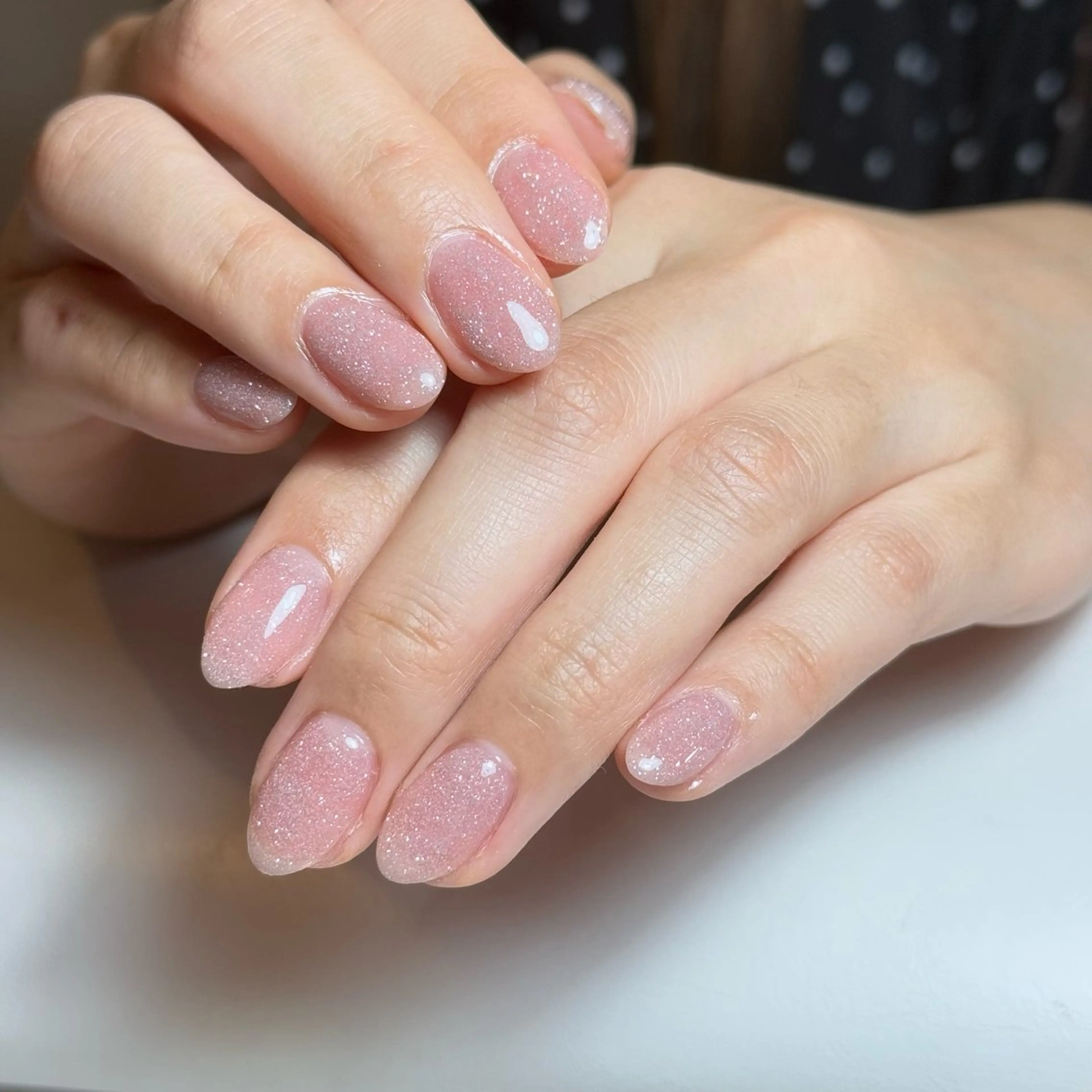 ネイル チークネイル フレンチネイル グラデーション キラキラネイル 韓国ネイル ハンドネイル Risa_ Nailのネイルデザイン