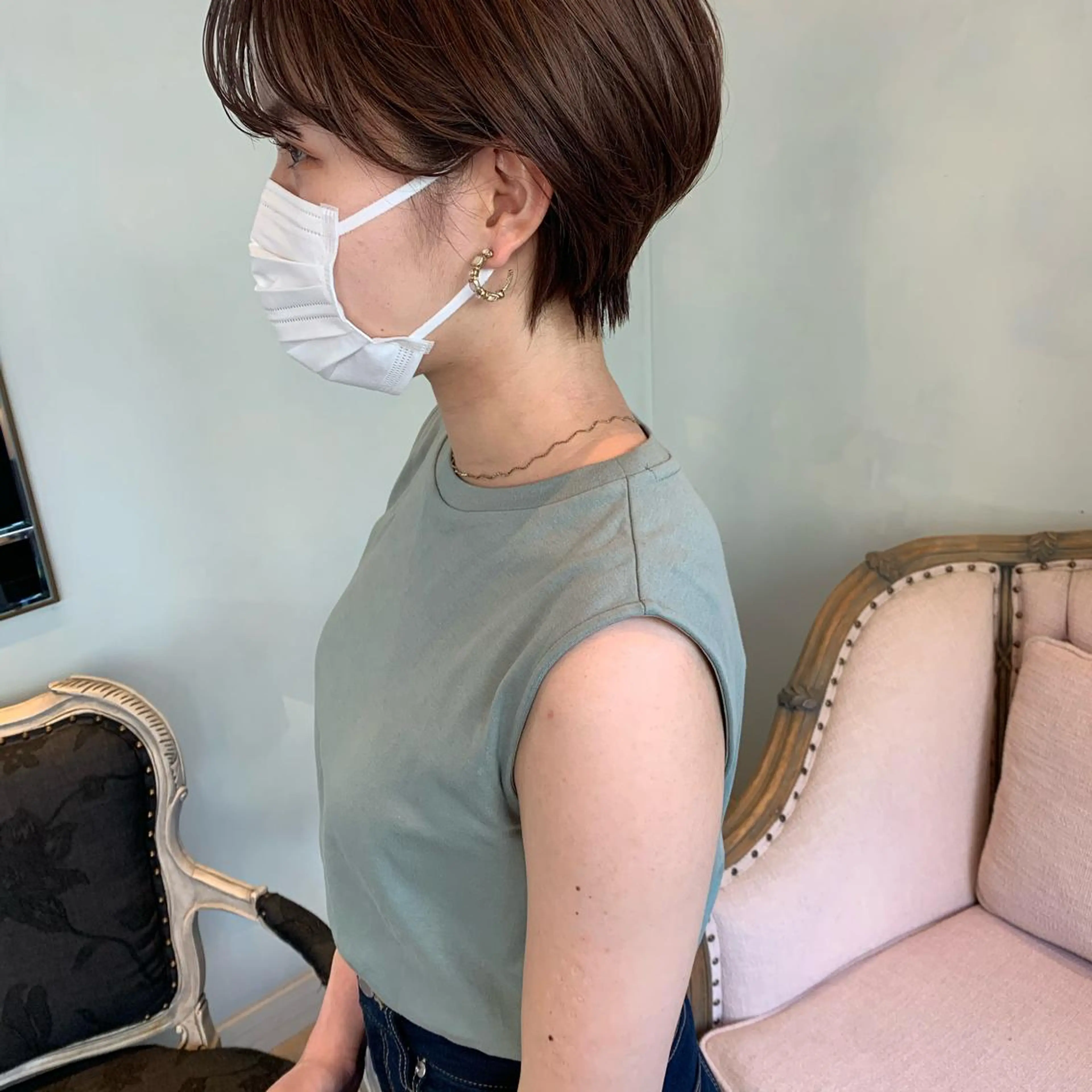 ショート ヘアカラー トリートメント SAKINO. ベージュカラーのヘアスタイル