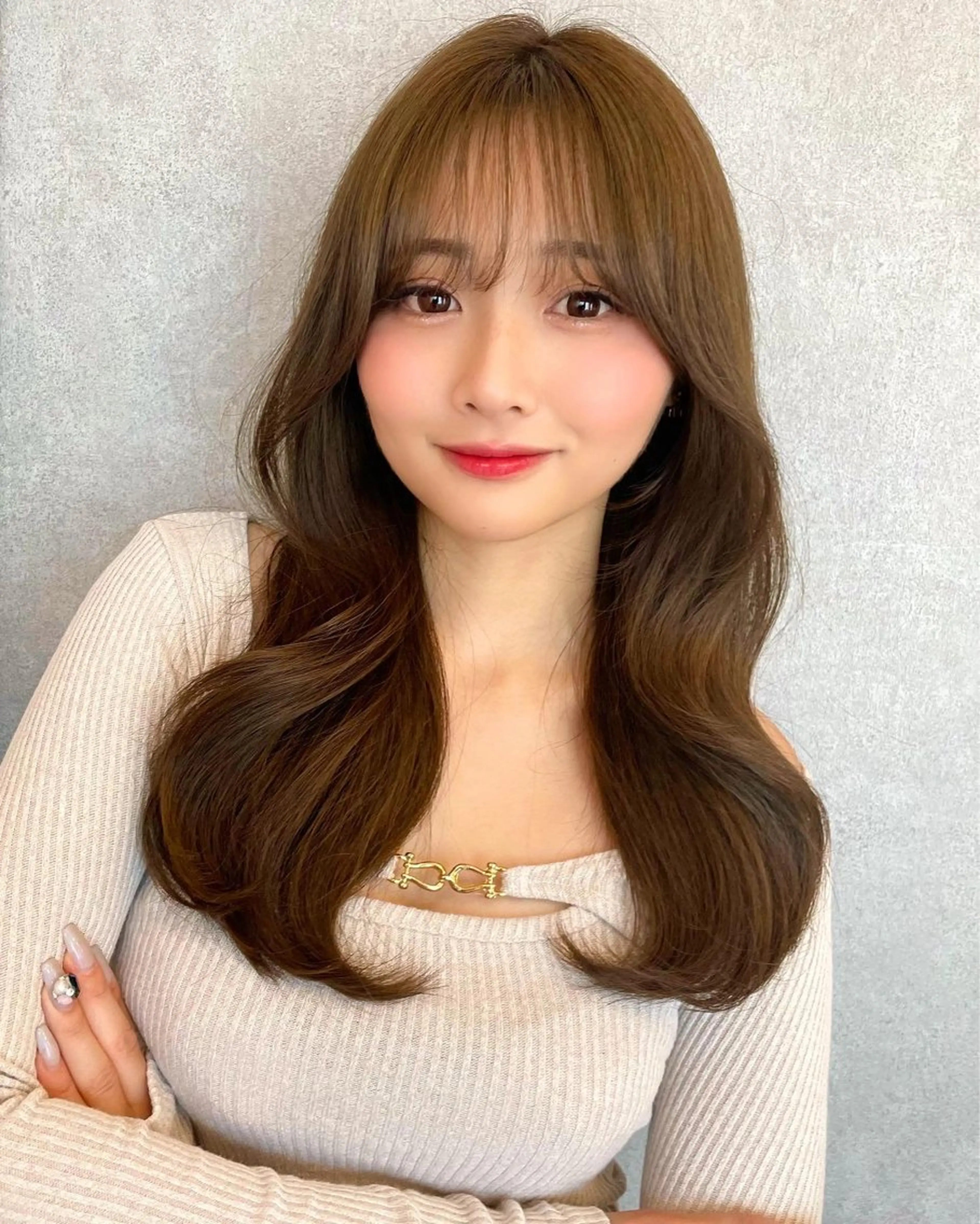 ロング カラー ベージュカラー ブリーチ 透明感カラー ダブルカラー グレージュ カット ヘアカラー 韓国ヘア🤍顔周り/ 髪質改善✨/林遼一郎のヘアスタイル