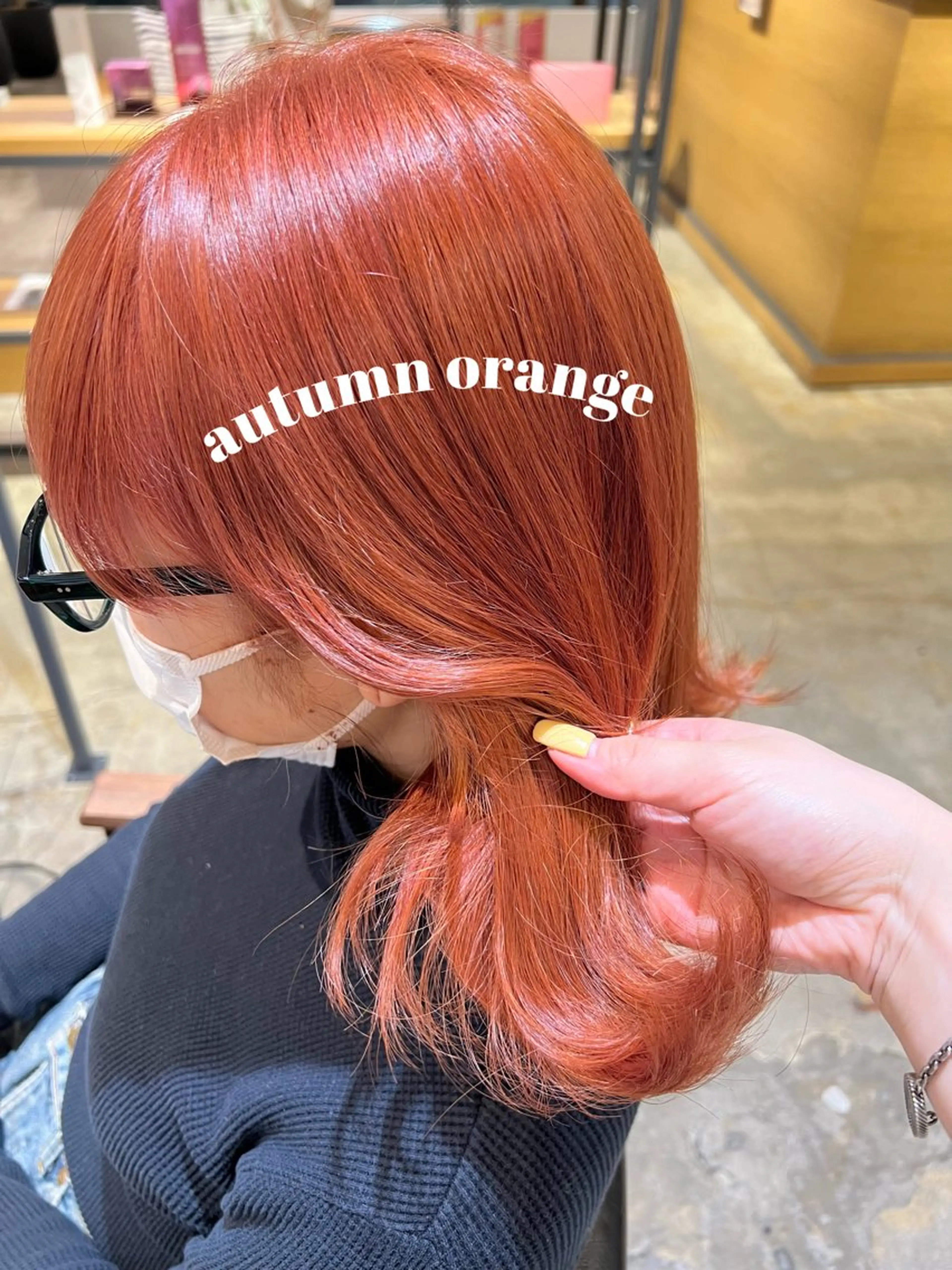 ミディアム カラー ブリーチ オレンジ ヘアカラー Kana 🍋 ハイトーン【高円寺】のヘアスタイル