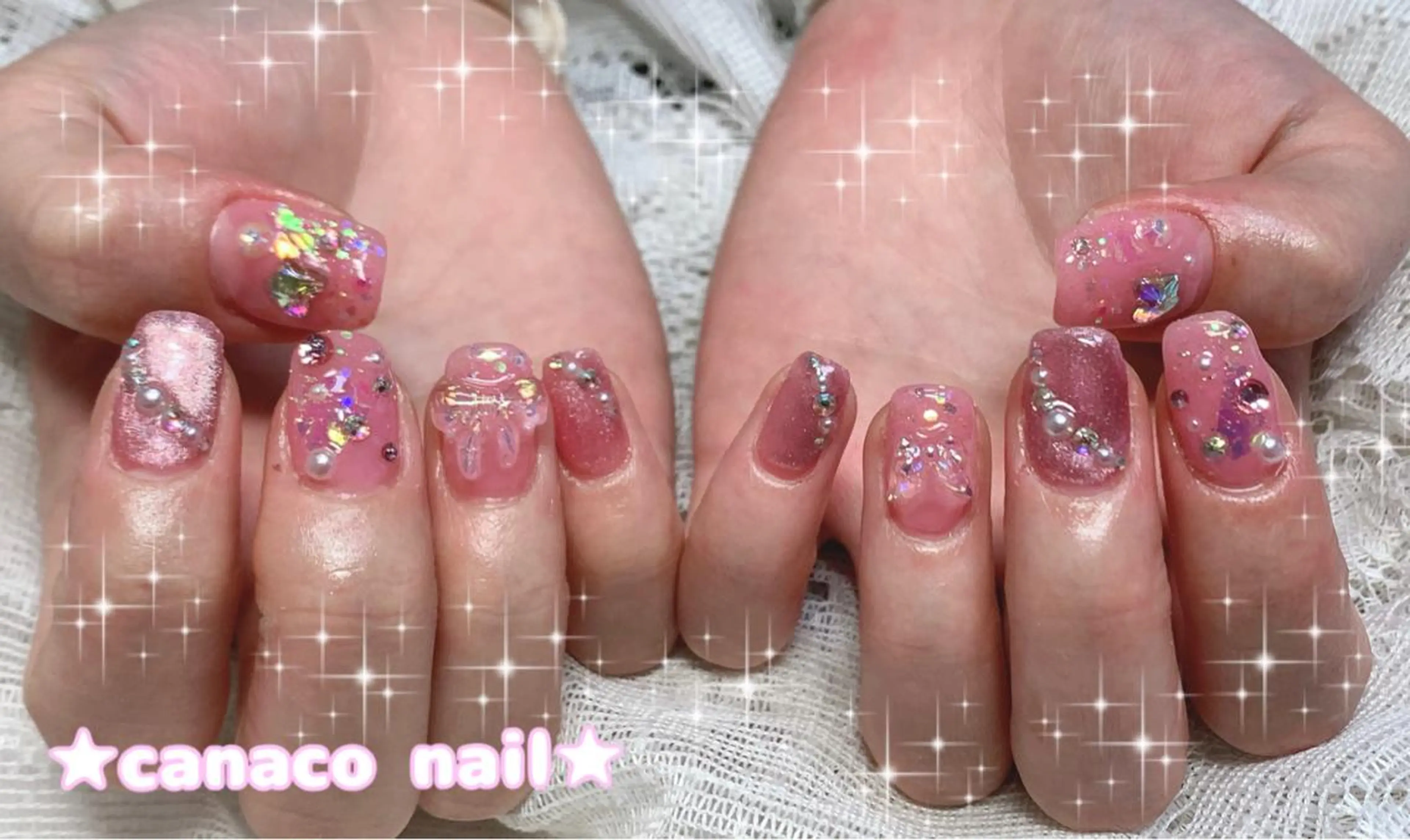 ネイル アートネイル オーロラネイル ジェルネイル マグネットネイル パラジェル ハンドネイル ハンドケア ベテランネイル cnc  nailのネイルデザイン