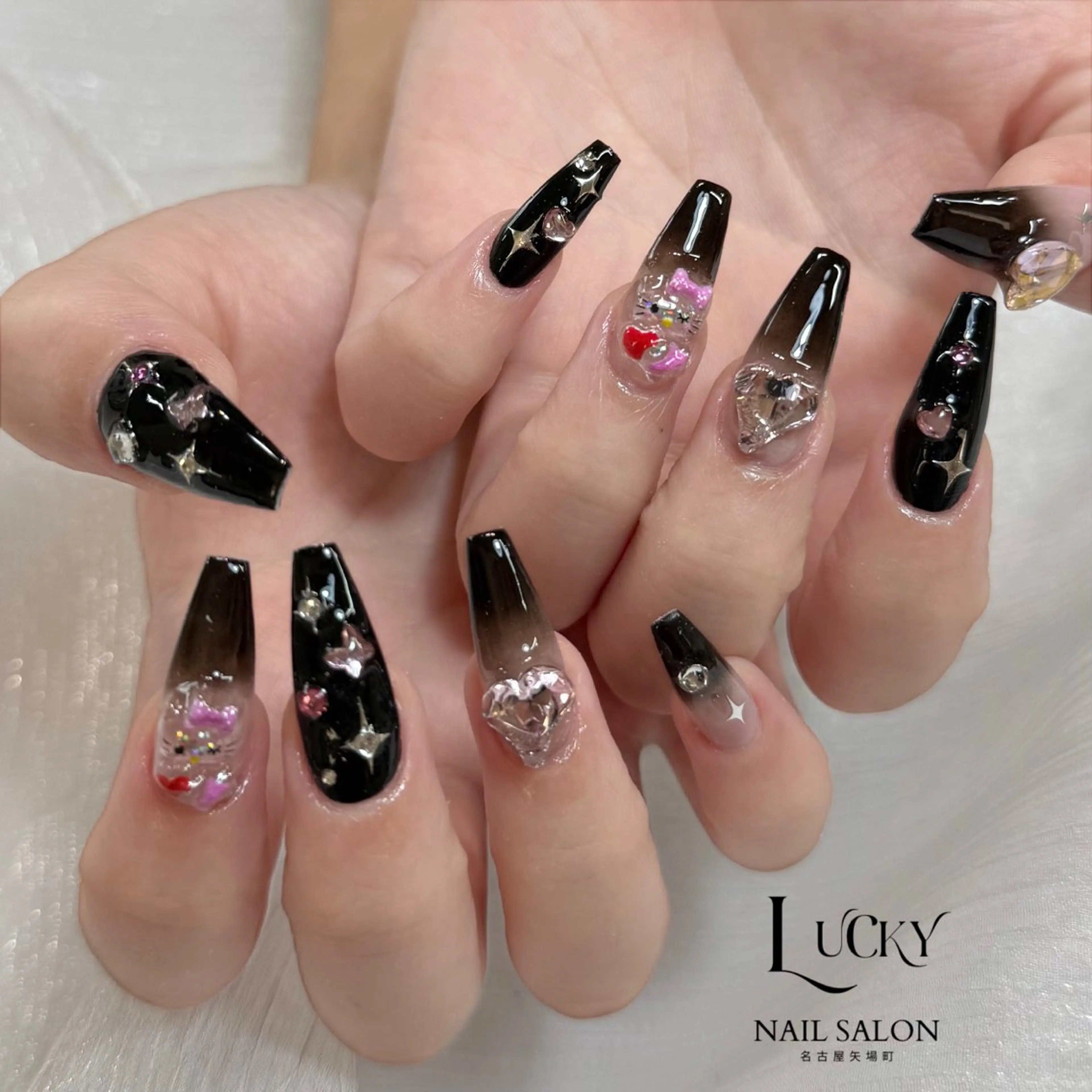ネイル アートネイル ジェルネイル ロングネイル 持ち込み シンプルネイル ハンドネイル Lucky Nail Salon所属・Lucky Nail Salonのネイルデザイン
