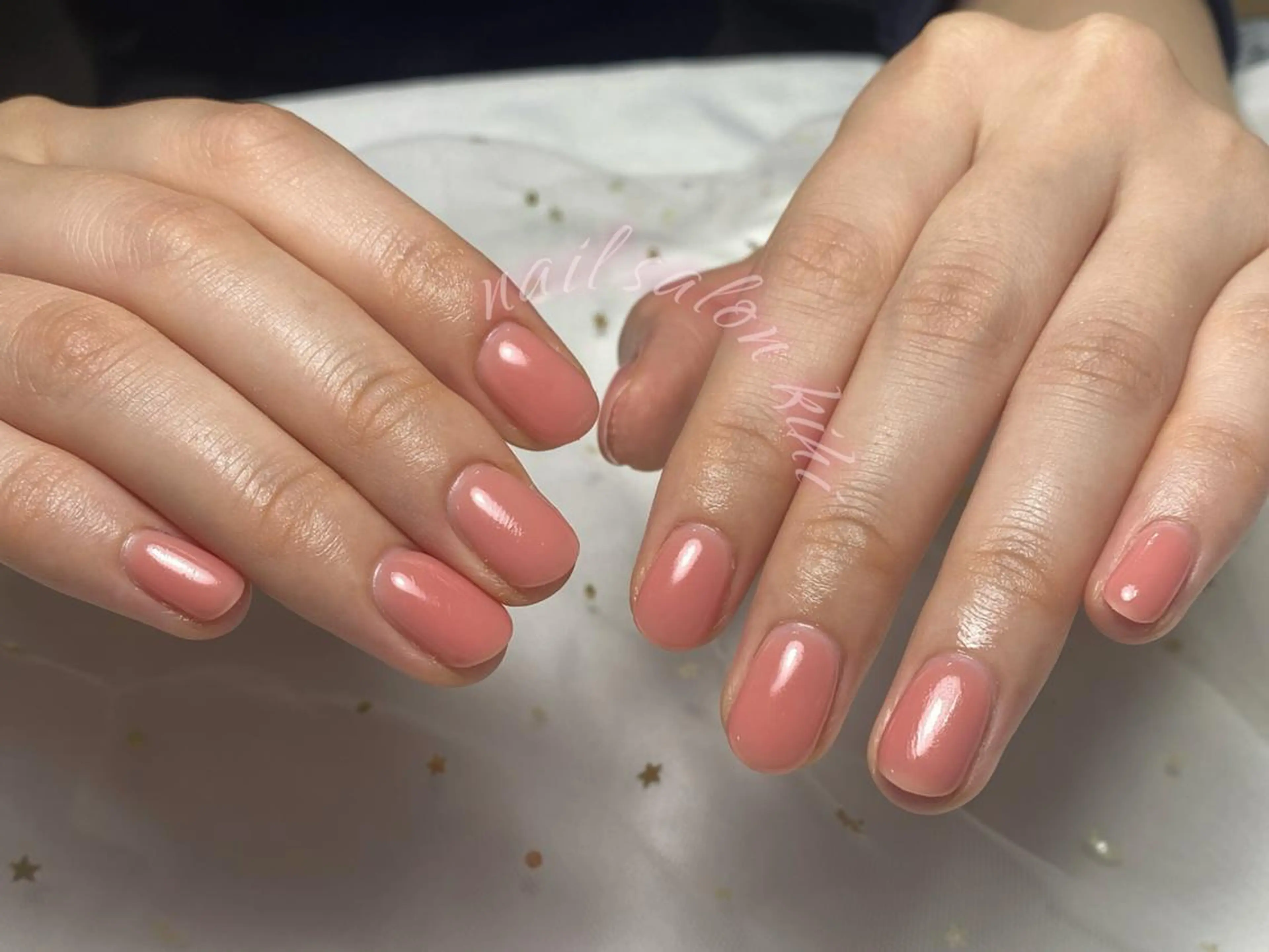 💖💖【ジェルオフ無料】美フィルム形成★ワンカラーorラメグラ　¥3980円の写真