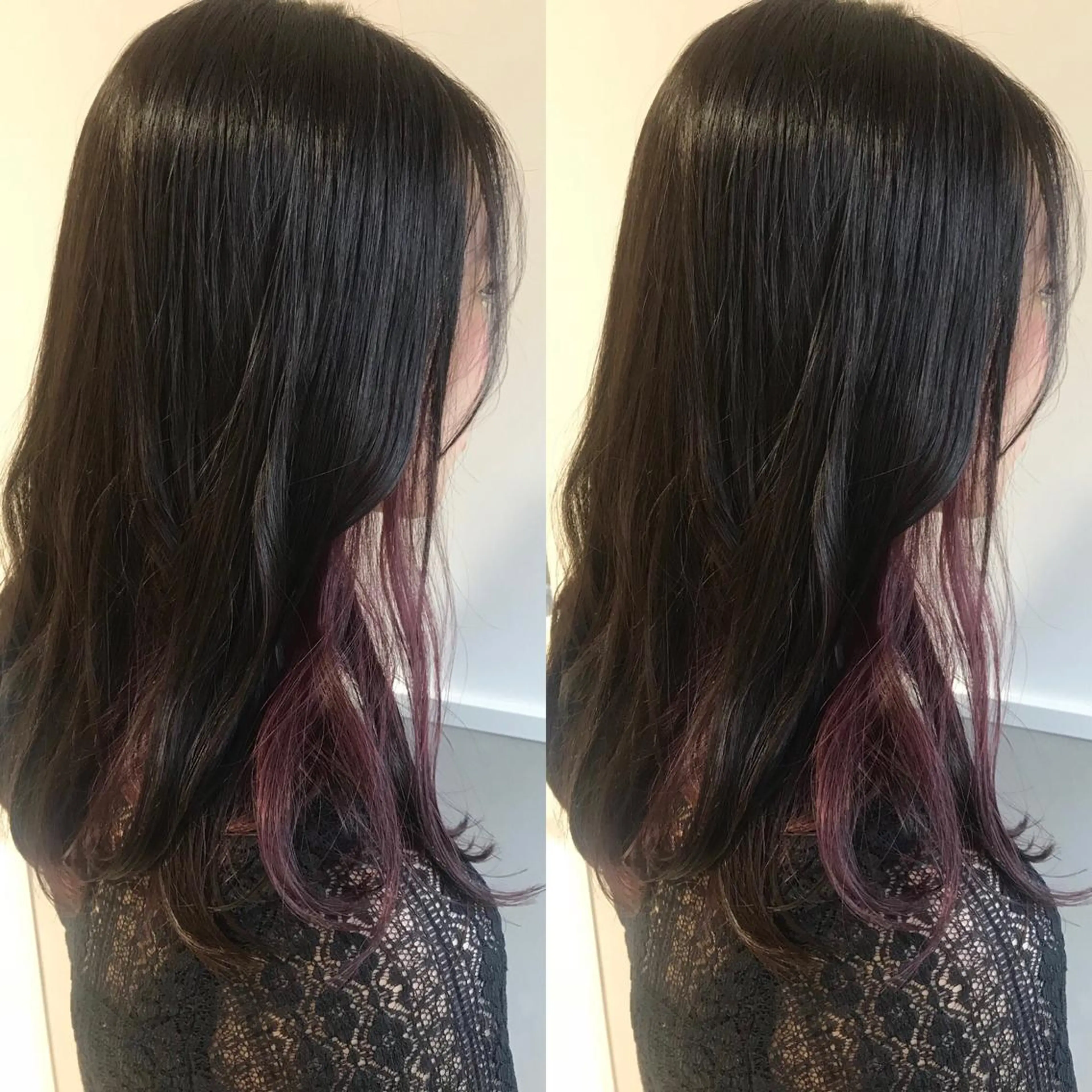 セミロング カラー 小栗 麻衣のヘアスタイル