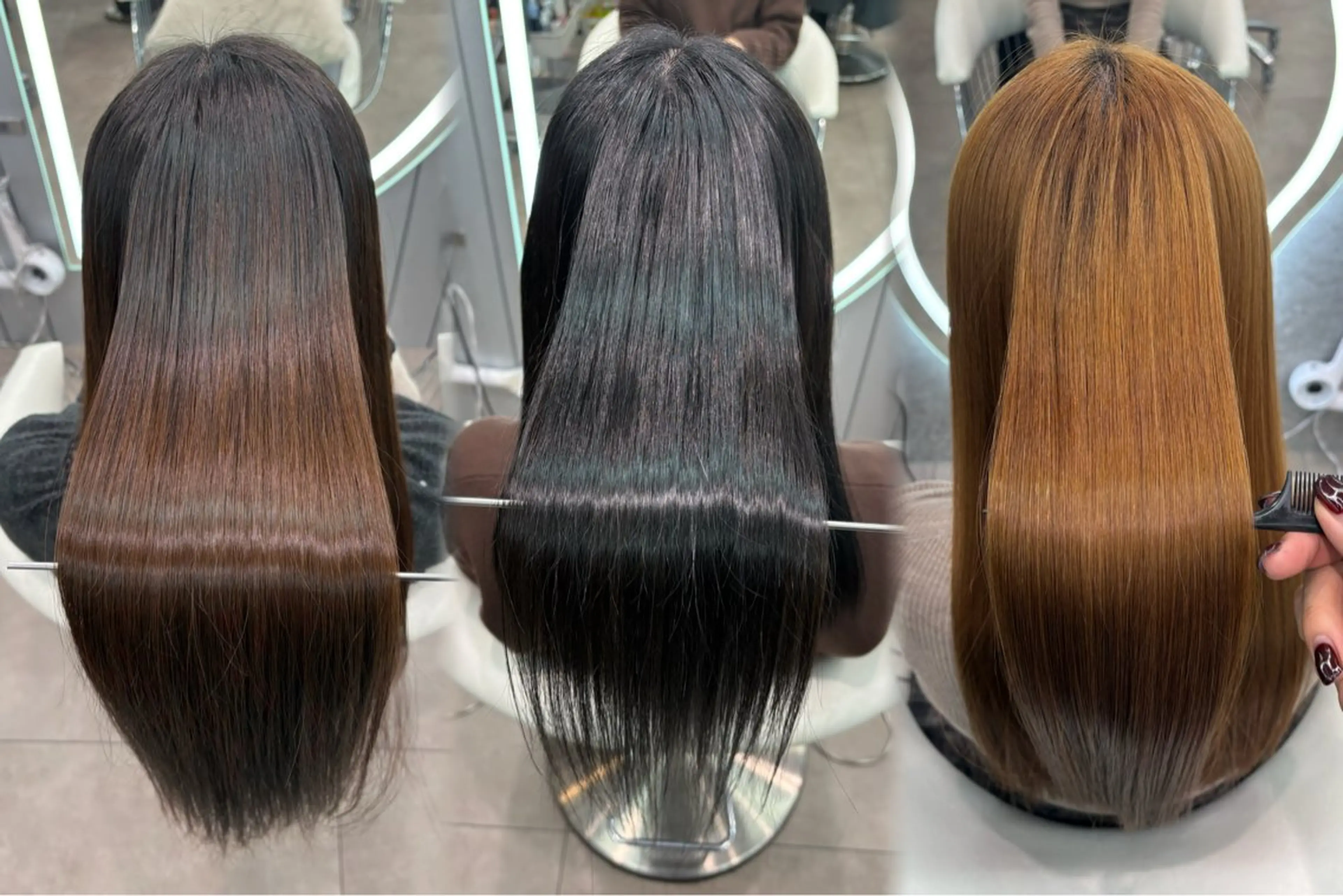 ロング カラー ヘアアレンジ アッシュ 黒髪 ブリーチ ブルーカラー ブルーブラック カット 縮毛矯正 トリートメント ヘアセット 大宮🩵縮毛矯正 レイヤー 佐藤和のヘアスタイル