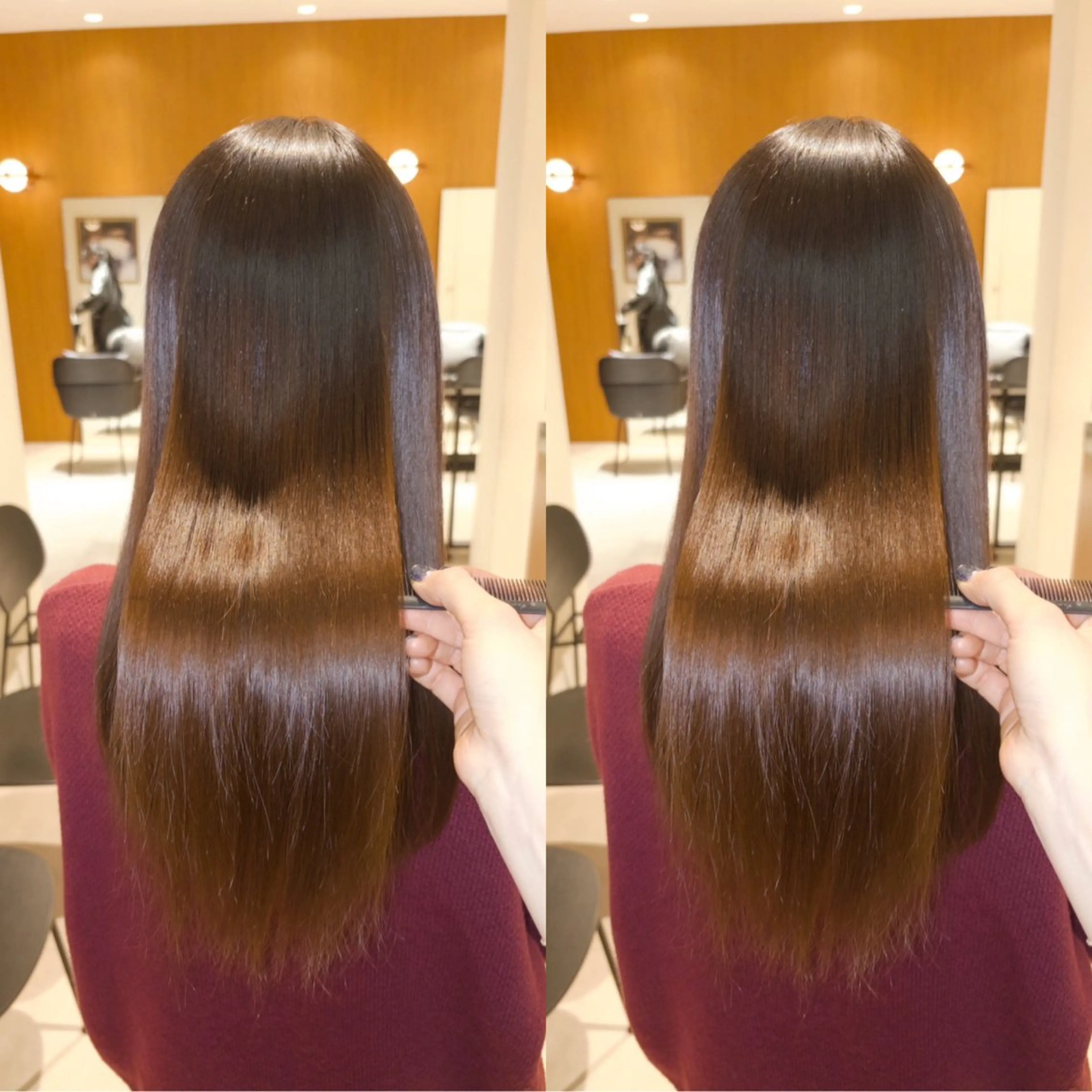 セミロング 髪質改善 縮毛矯正 酸性ストレート 縮毛矯正 酸性ストレート/ ちさとのヘアスタイル
