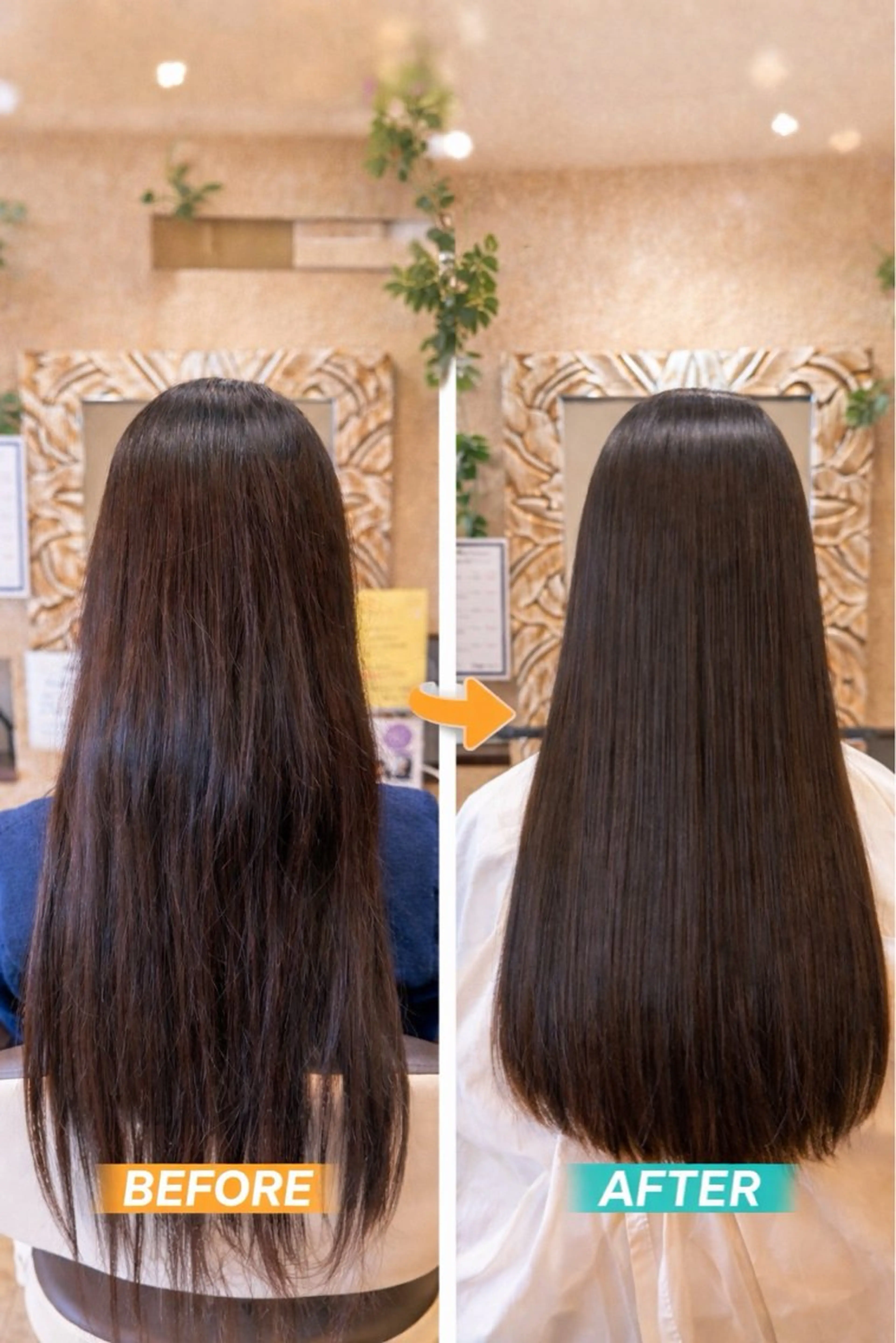 ロング くせ毛 縮毛矯正 トリートメント カット 縮毛矯正 トリートメント 勘場 万菜華のヘアスタイル