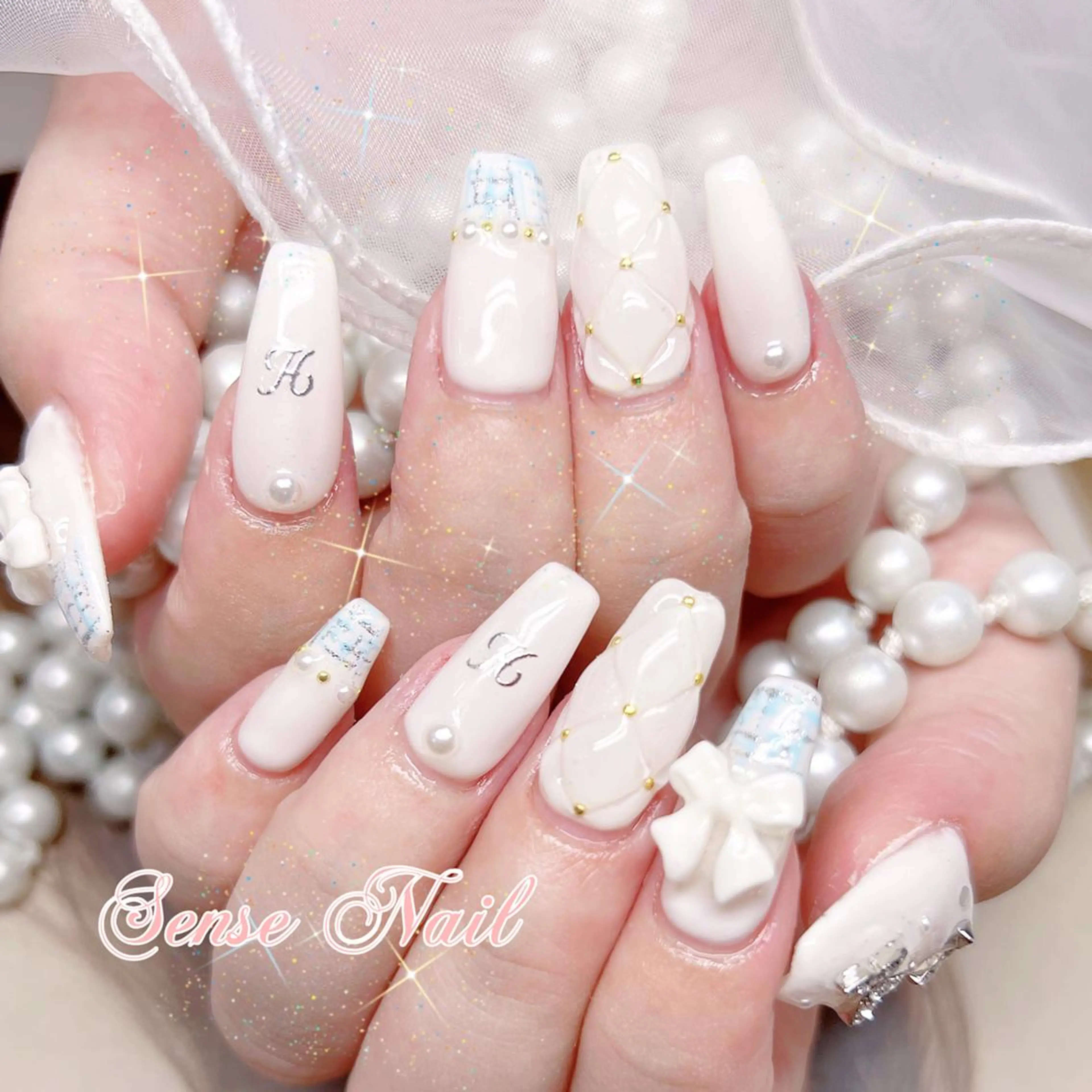 セミロング カラー パーマ ヘアアレンジ ネイル キッズ メンズ マツエク・マツパ アイブロウ ハンドネイル ハンドケア Yukiko 🌙のネイルデザイン