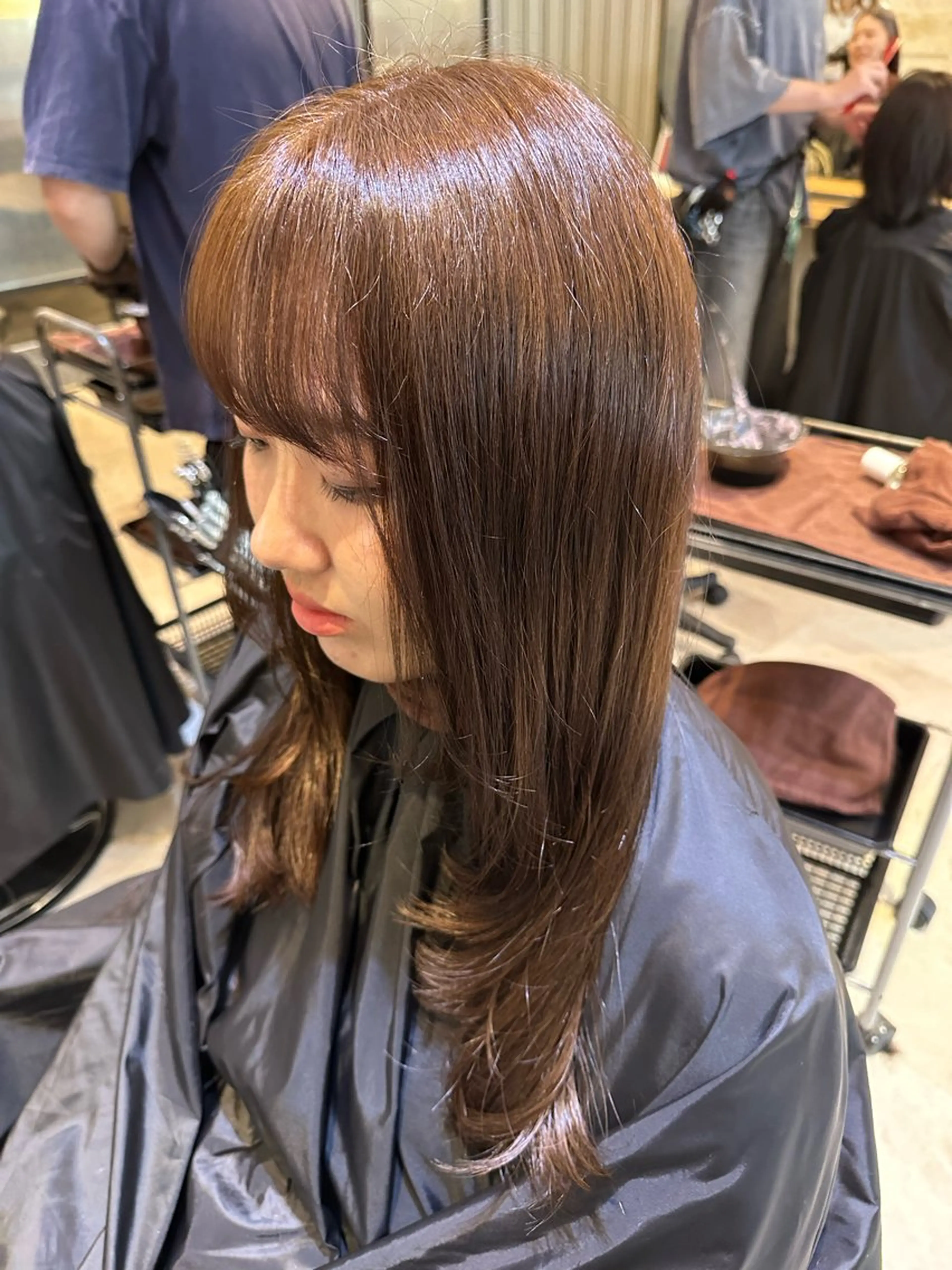 セミロング カット ヘアカラー KOGA／ パーマモデル募集のヘアスタイル