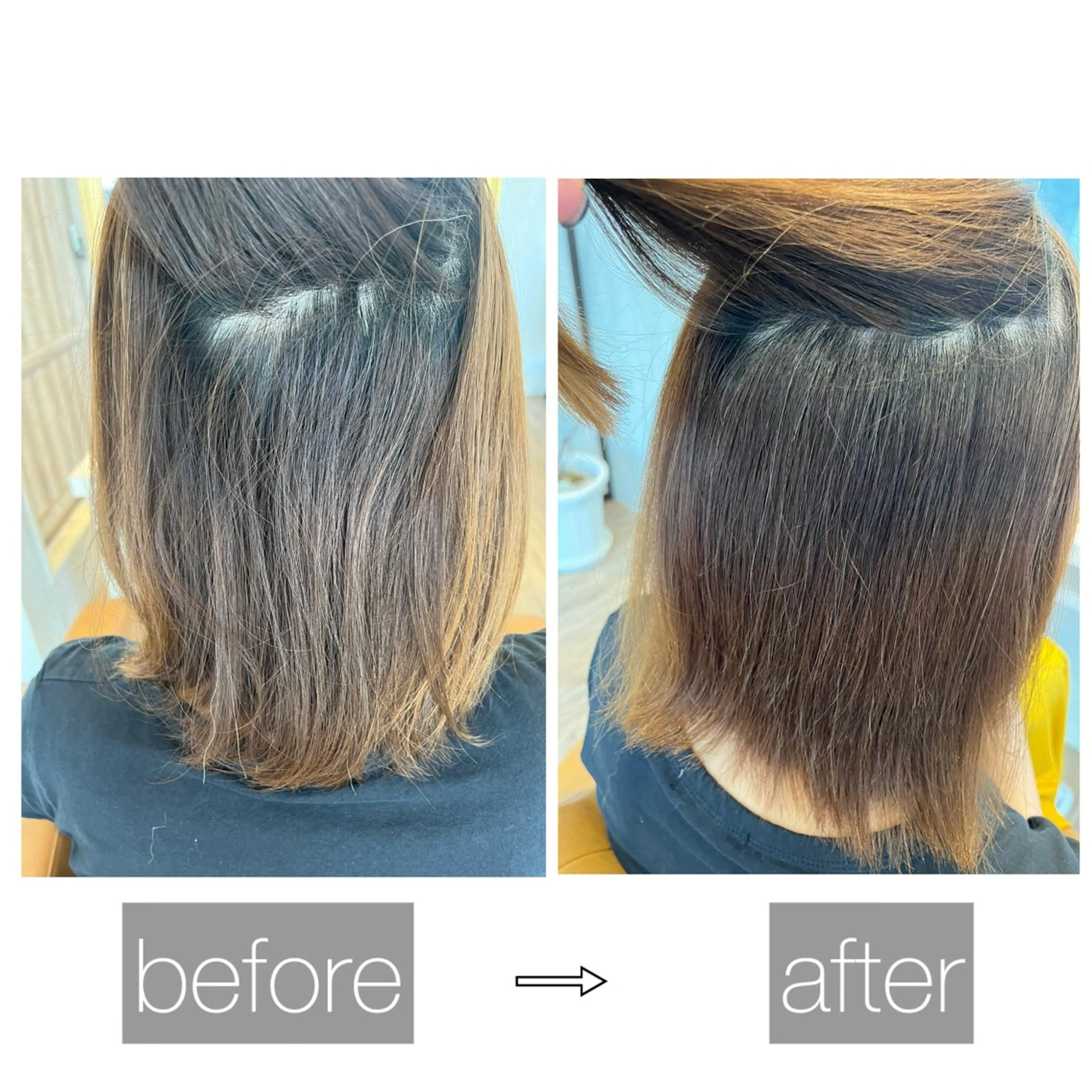 ミディアム 髪質改善 トリートメント 酸性ストレート ヘアカラー 縮毛矯正 トリートメント ブリーチなしWカラー レイヤー/Rickyのヘアスタイル